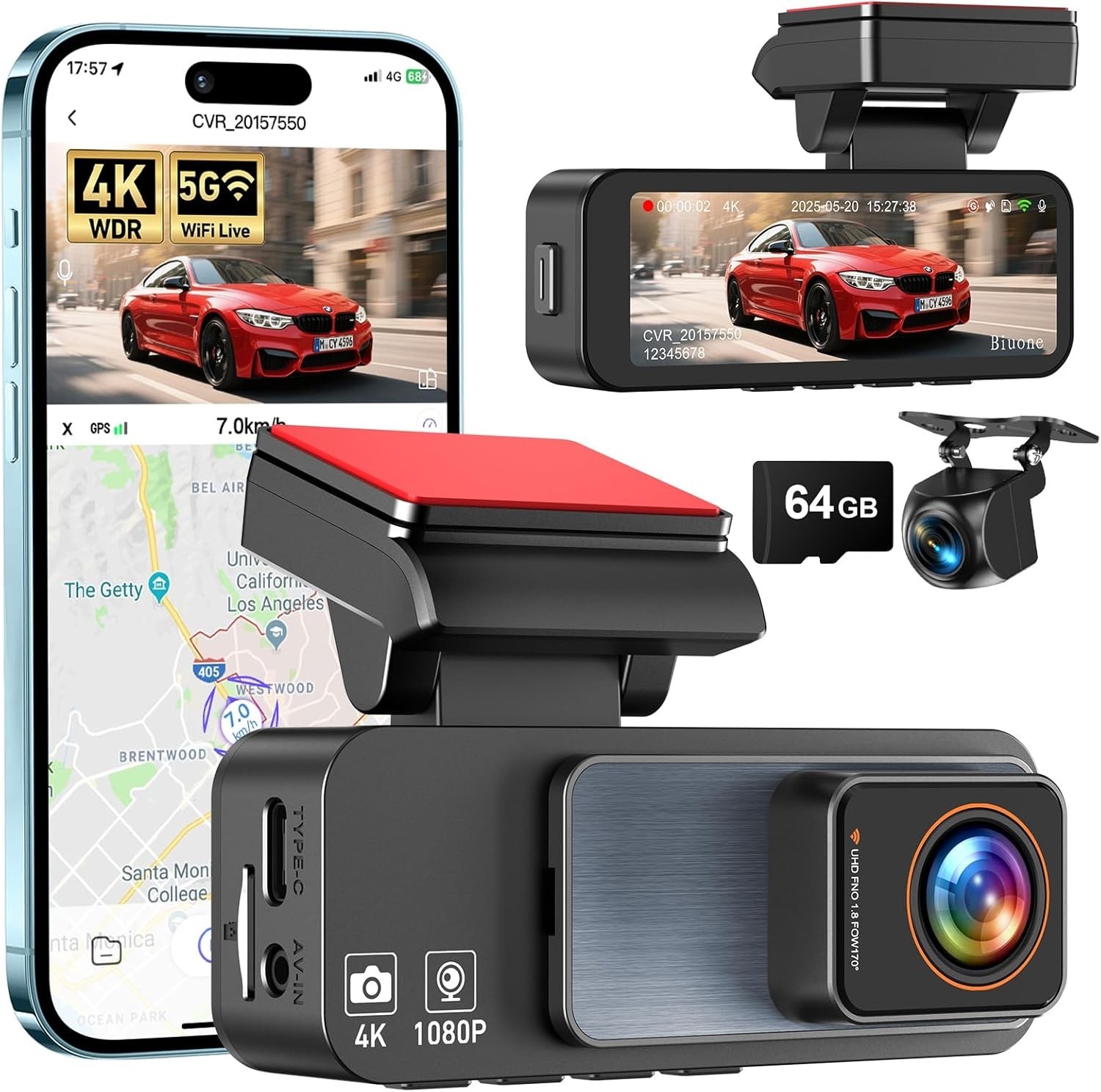 Camara De Seguridad Para Carro Auto lenses Delantero/Trasero/Interior Dash Cam