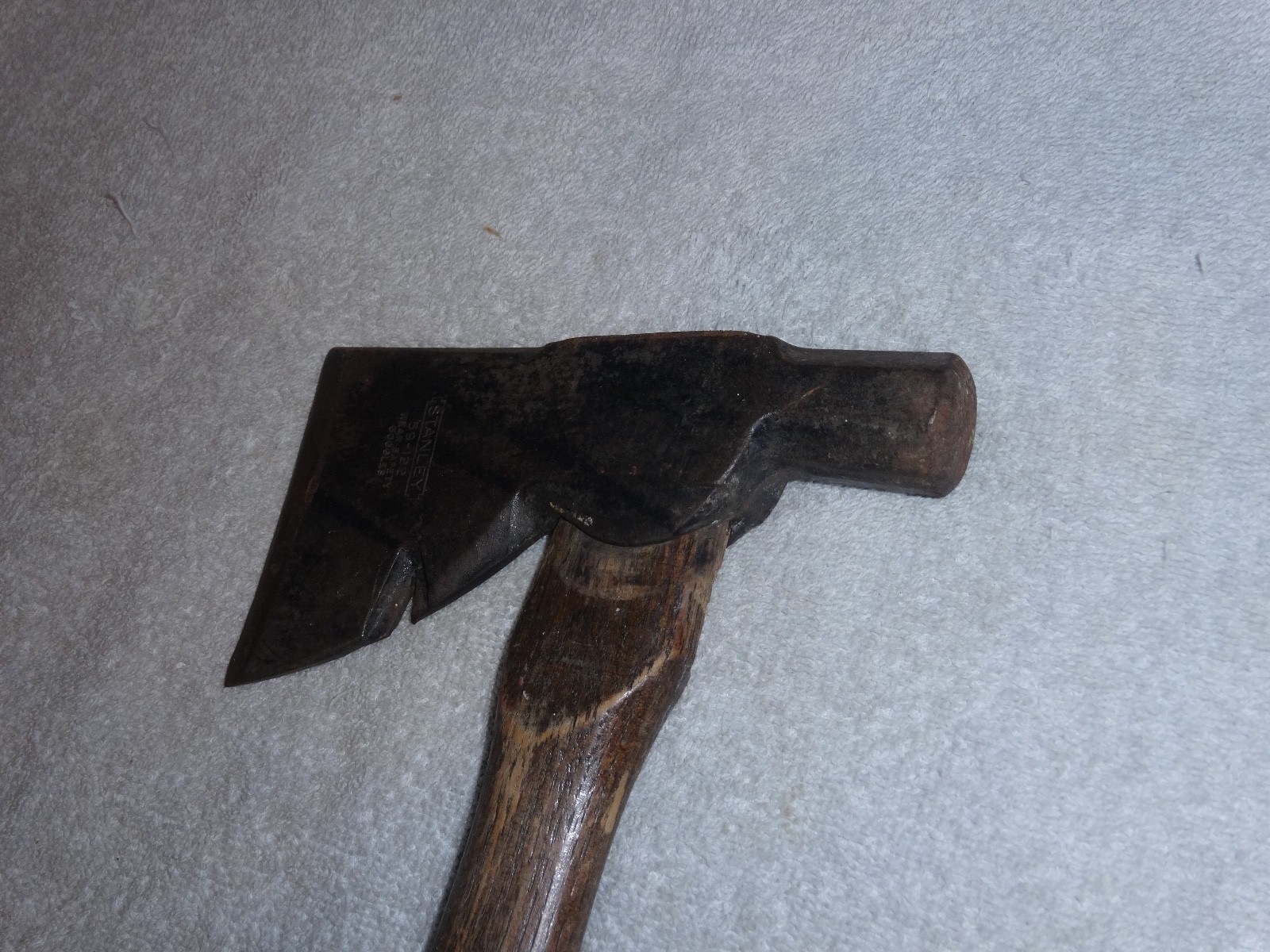 ANTIQUE ORIGINAL 14" STANLEY WOOD & METAL AX+ HAMMER 59 WEAR SAFETY GOGGLES TOOL