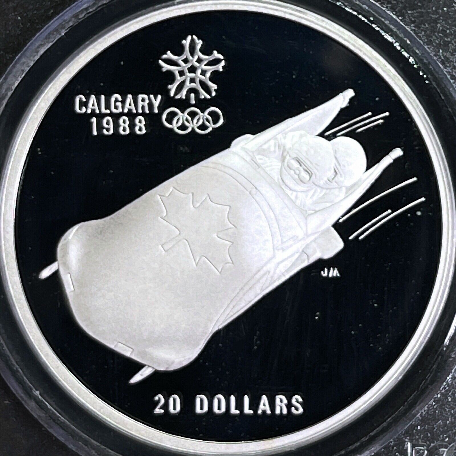 CANADA. 1987, 20 Dollars, Silver - PCGS PR69 - Top Pop 🥇 Olympics, Bobsleigh 35