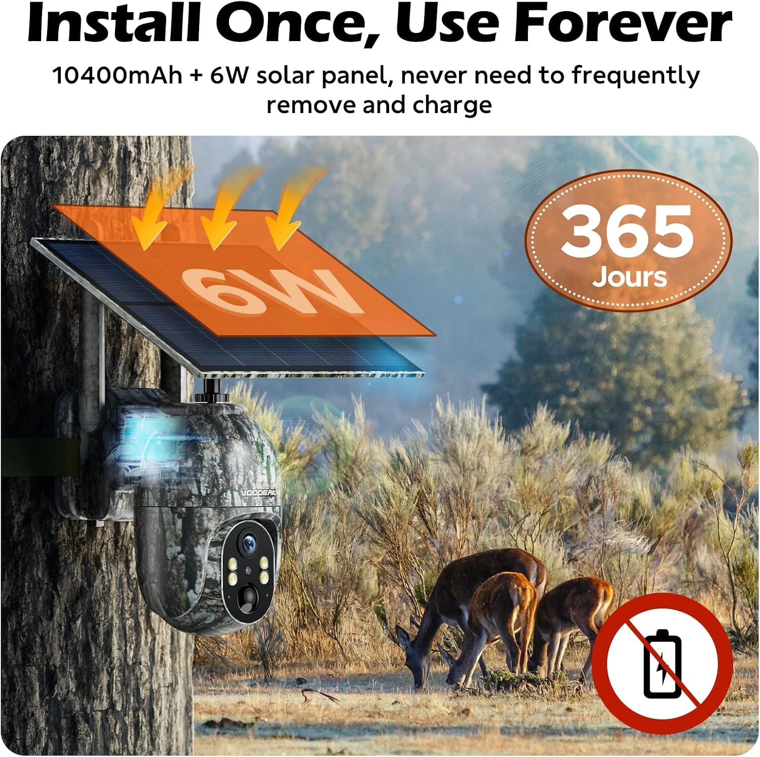 VOOPEAK Cellular Trail Camera - SIM Included, 360° Remote View, Motion Activated