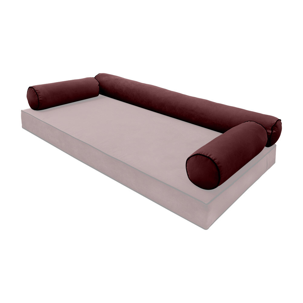 SLIPCOVER ONLY Contrast Twin-XL V6 Velvet Indoor Daybed Bolster Cushion AD368