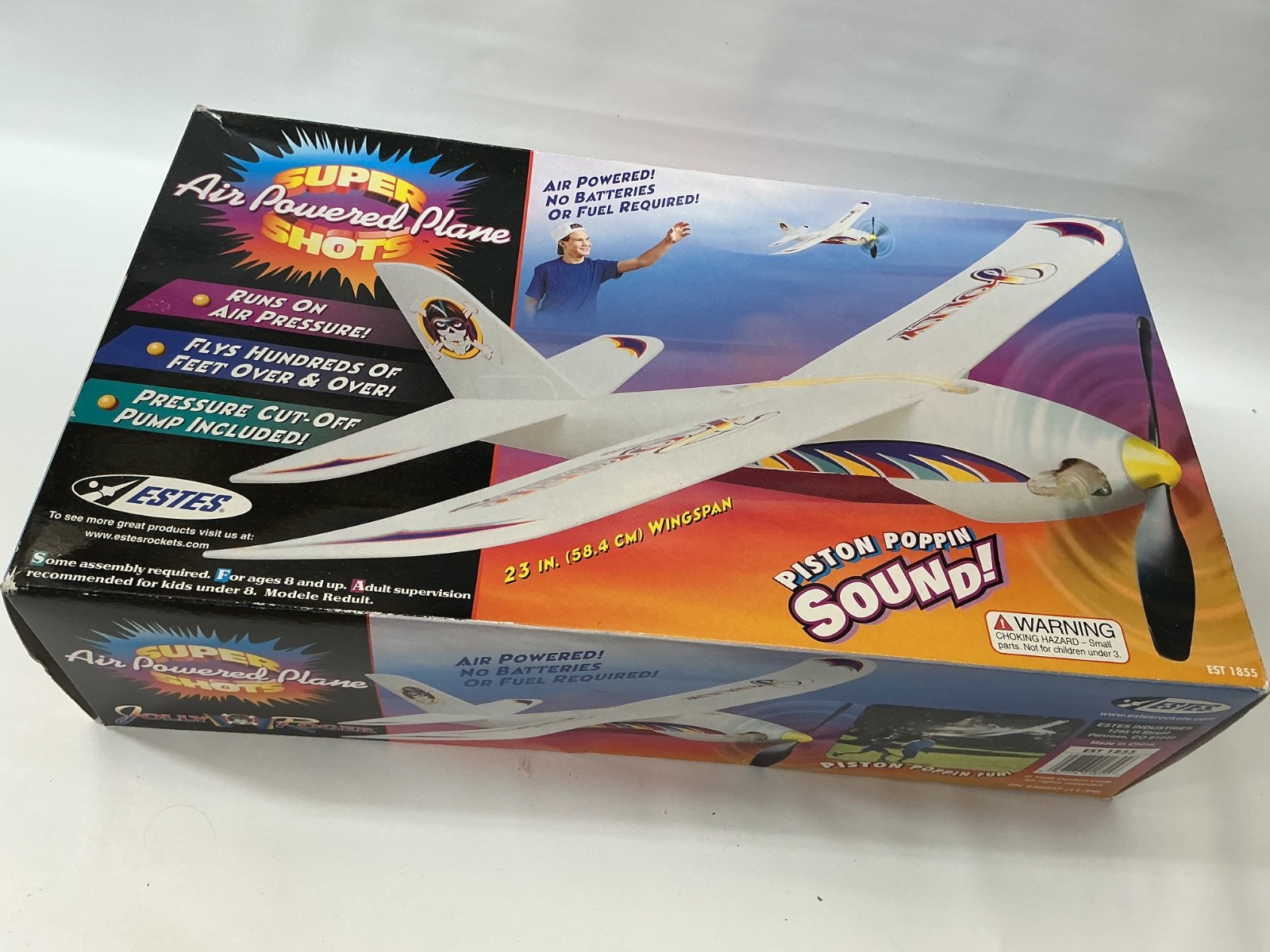Vintage Estes Super Shots Air Powered Plane - Jolly Roger - NOS *