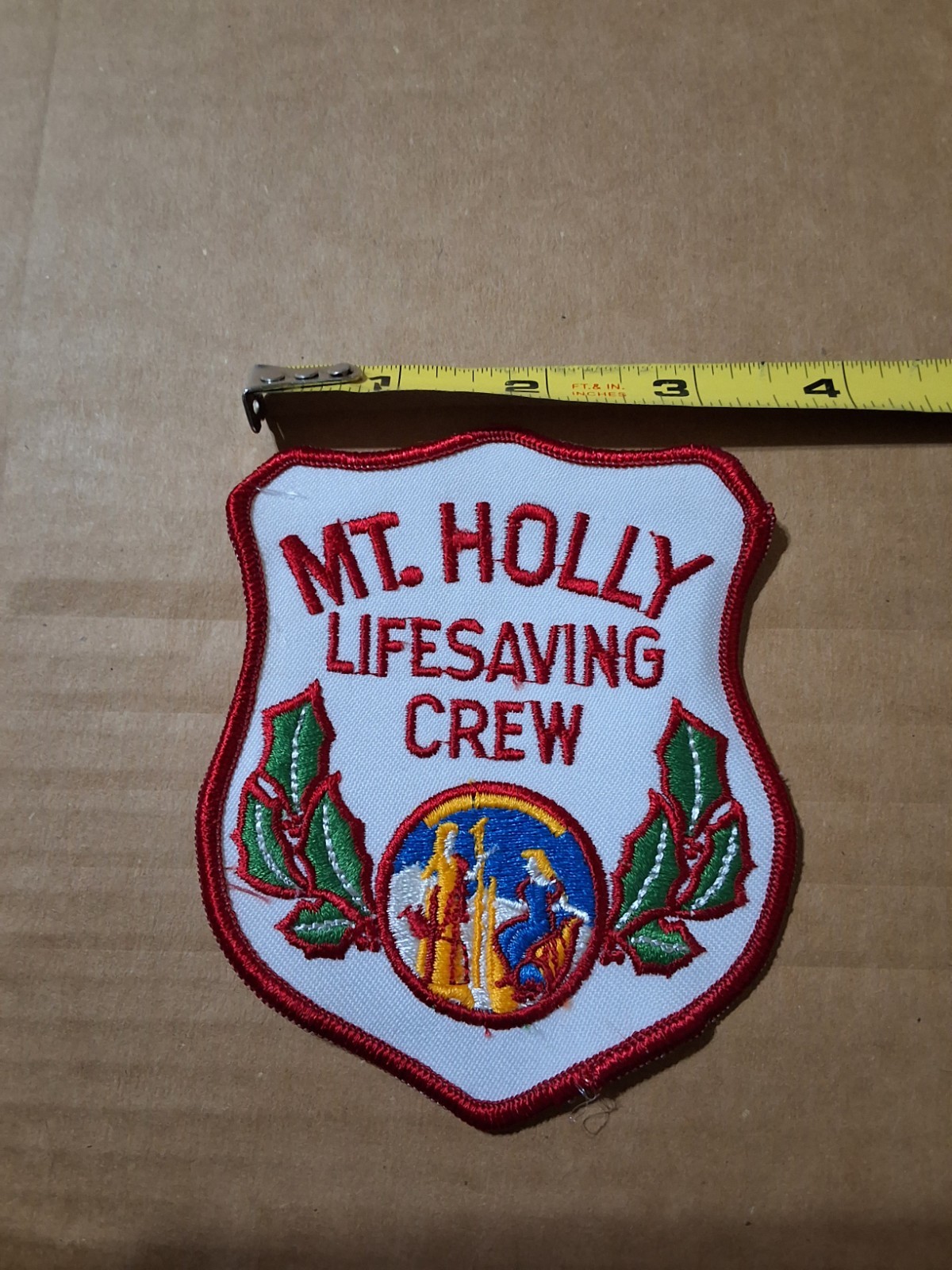 MT. HOLLY LIFESAVING CREW ~ RARE IRON ON PATCH