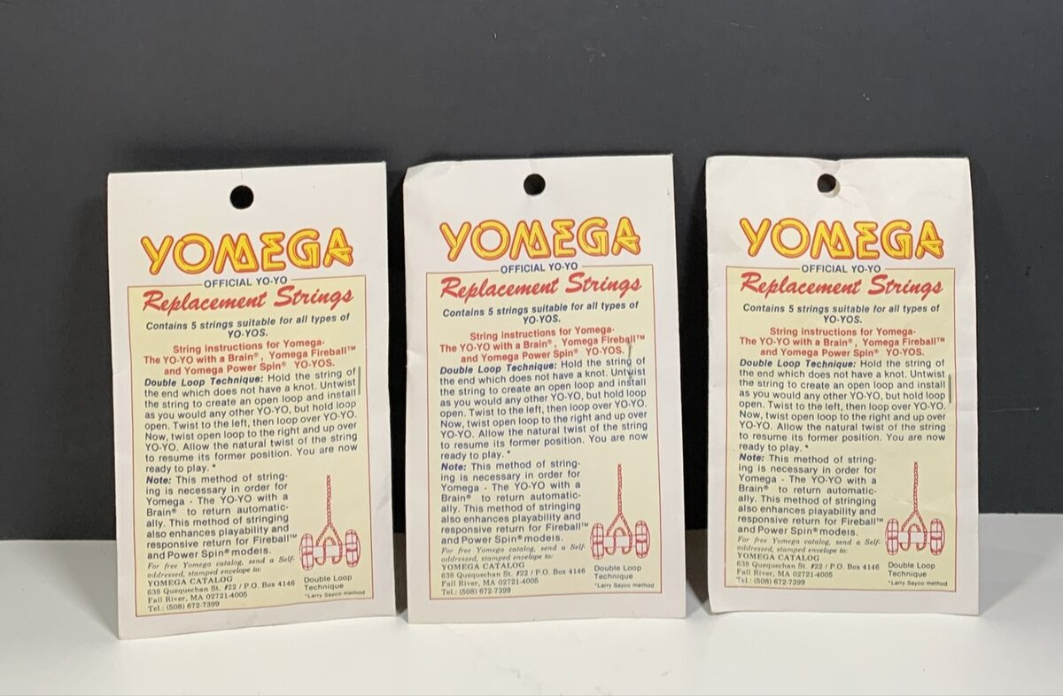 3 - Yomega Yoyo Replacement 1990s Cream Strings Each Pack Vintage