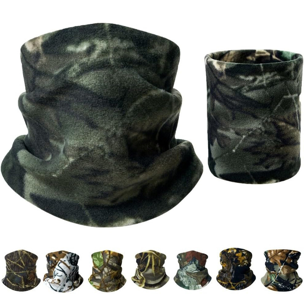 Warmer Camo Neck Gaiter Winter Polar Fleece Face Masks Cover Scarf for Men Women