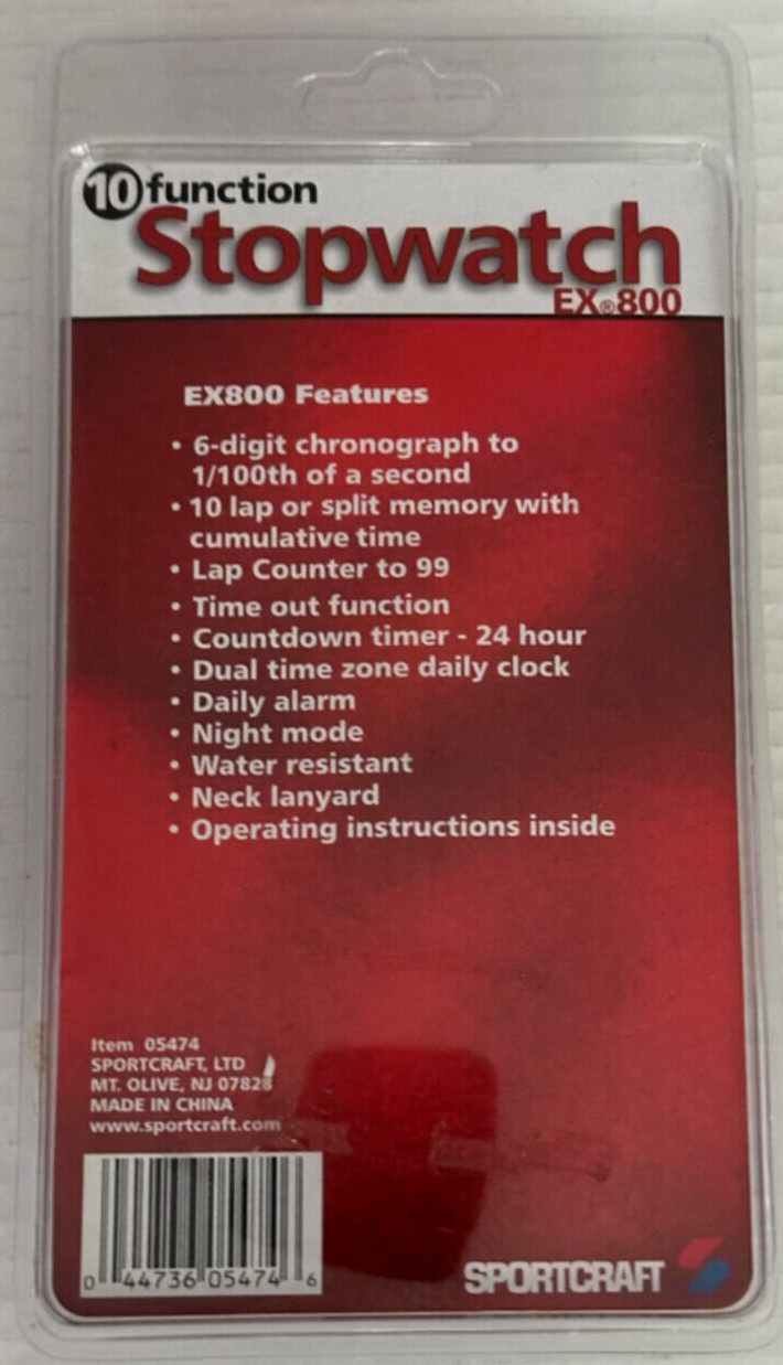 New in Package: 10 Function Stopwatch & Timer. Sportcraft EX 800 (Free Shipping)