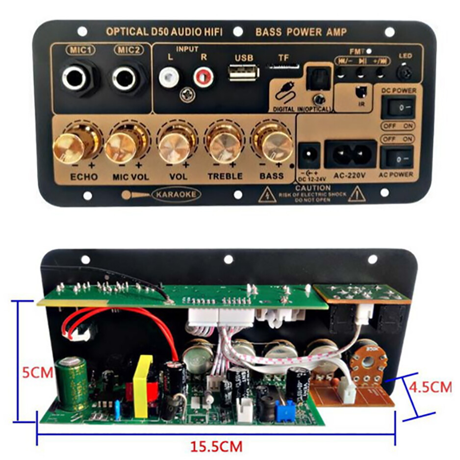 12V/24V Audio Amplifier Board HIFI Bass Stereo Digital Power Amplifier