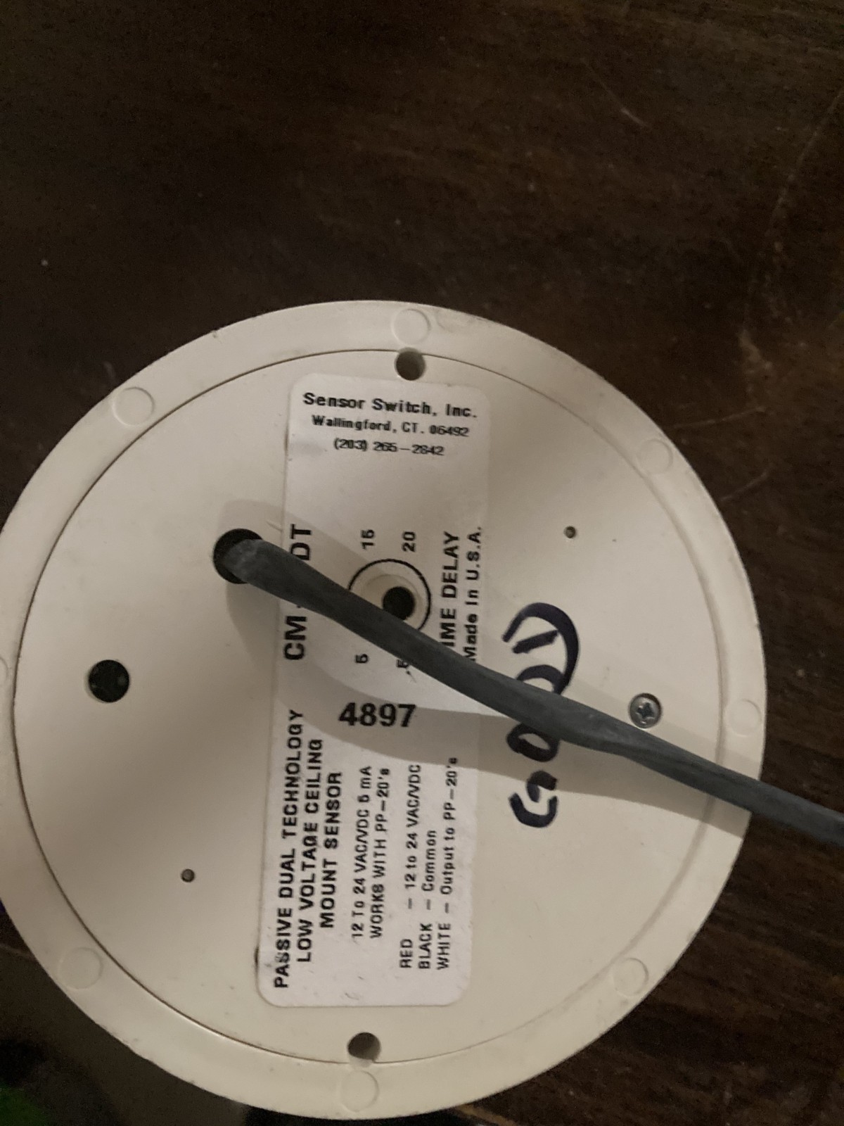 Sensor Switch CM-PDT Passive Dual Low Voltage Ceiling Mount Sensor