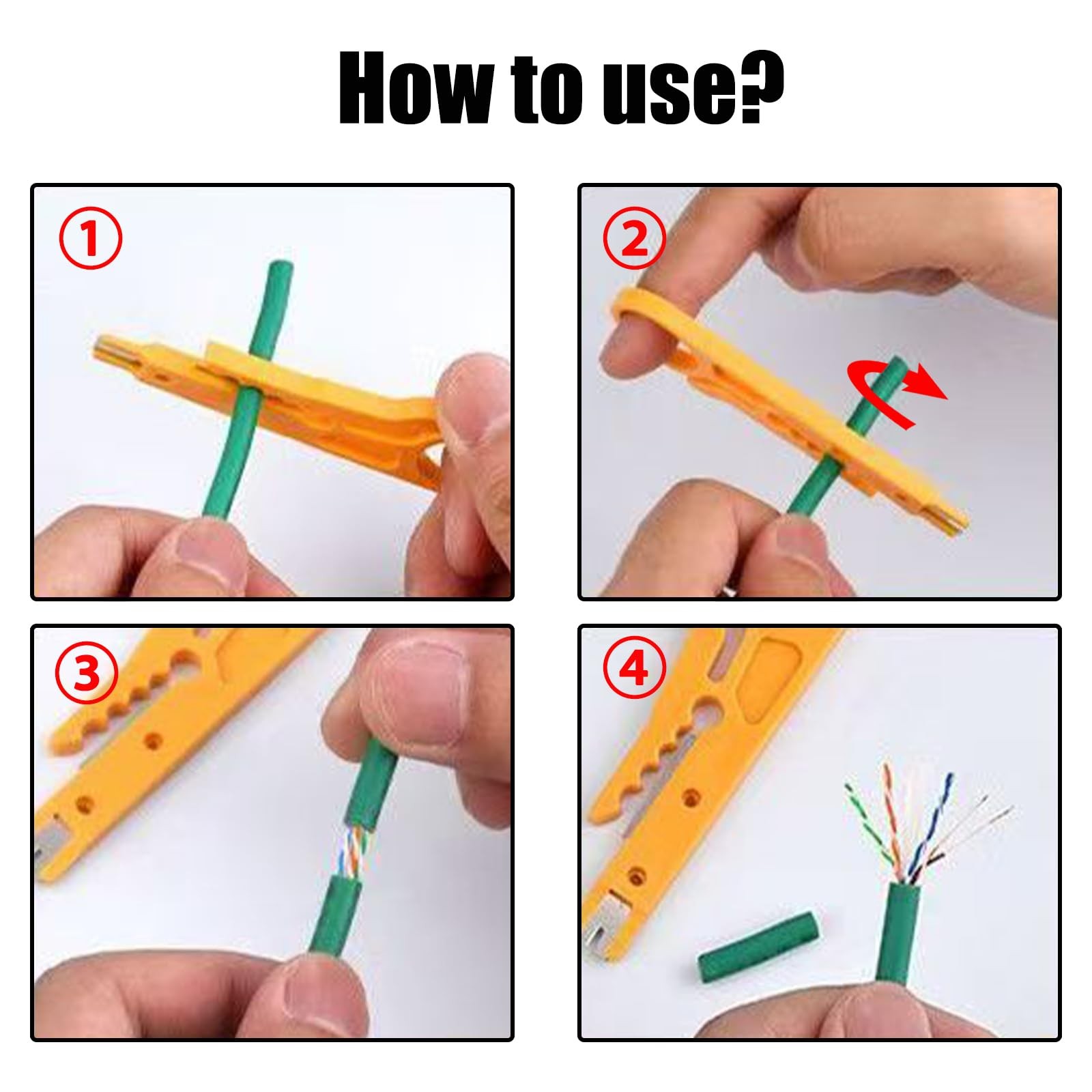 Yinluluna 6Pcs Mini Wire Stripper, Mini Punch Down Tool, Yellow