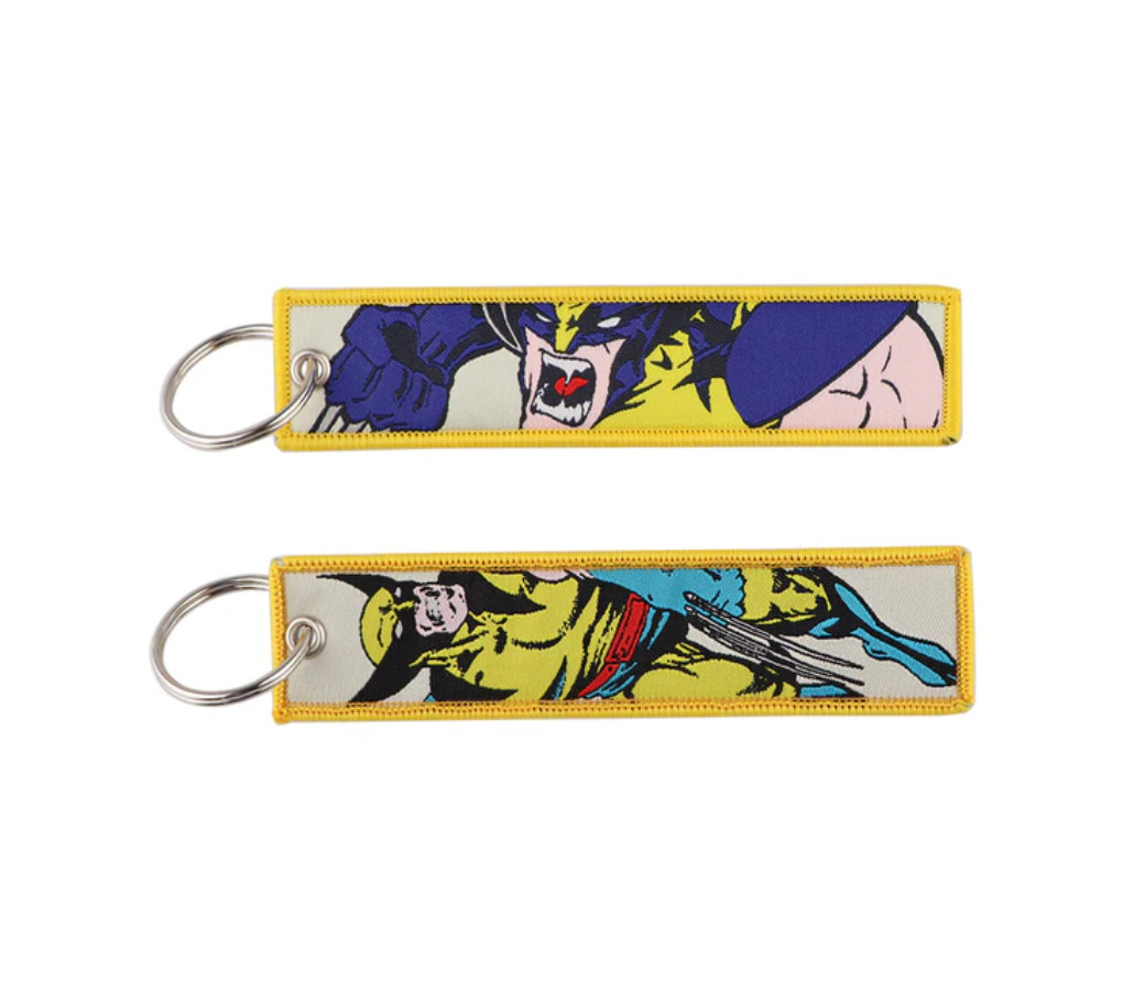 X-Men Wolverine Superhero Comic Movie Embroidered Double Sided Key Tag Keychain