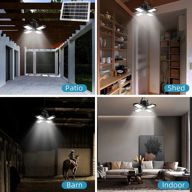 2 Pack Solar Pendant Light Outdoor Indoor Solar Powered Motion Sensor Shed Light
