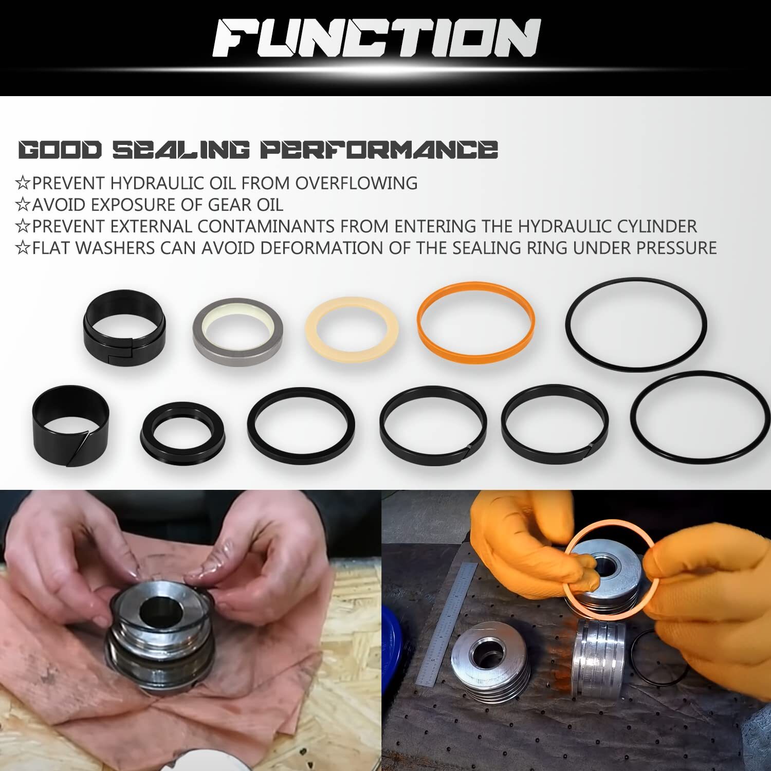 For Case Hydraulic Cylinder Seal Kits 1543252C1 G109452 G102404 1.5” Rod 3” Bore