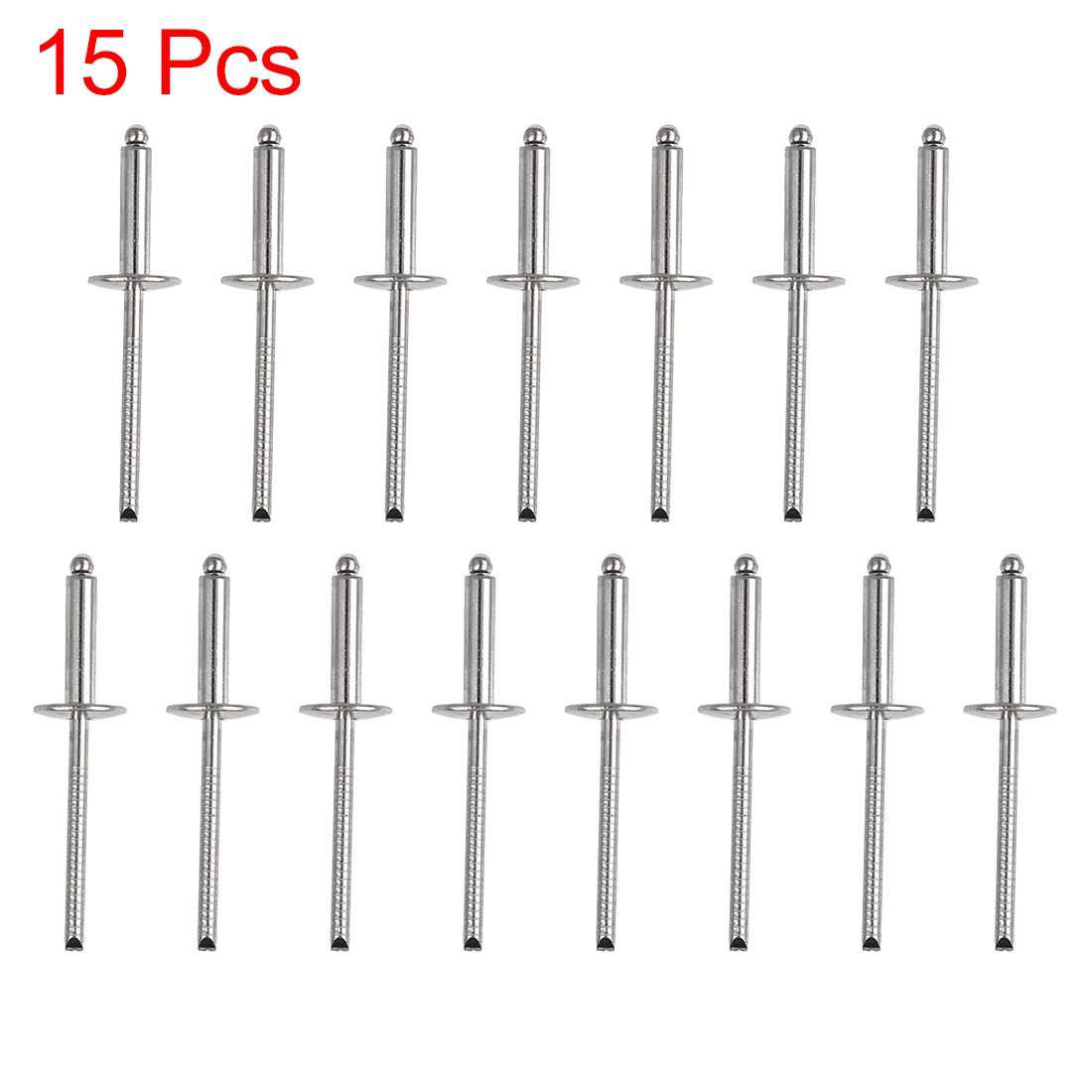 15pcs Car Aluminum Rivet Grip 4mm x 16mm Mandrel 2.5mm Dia. 304 Stainless Steel