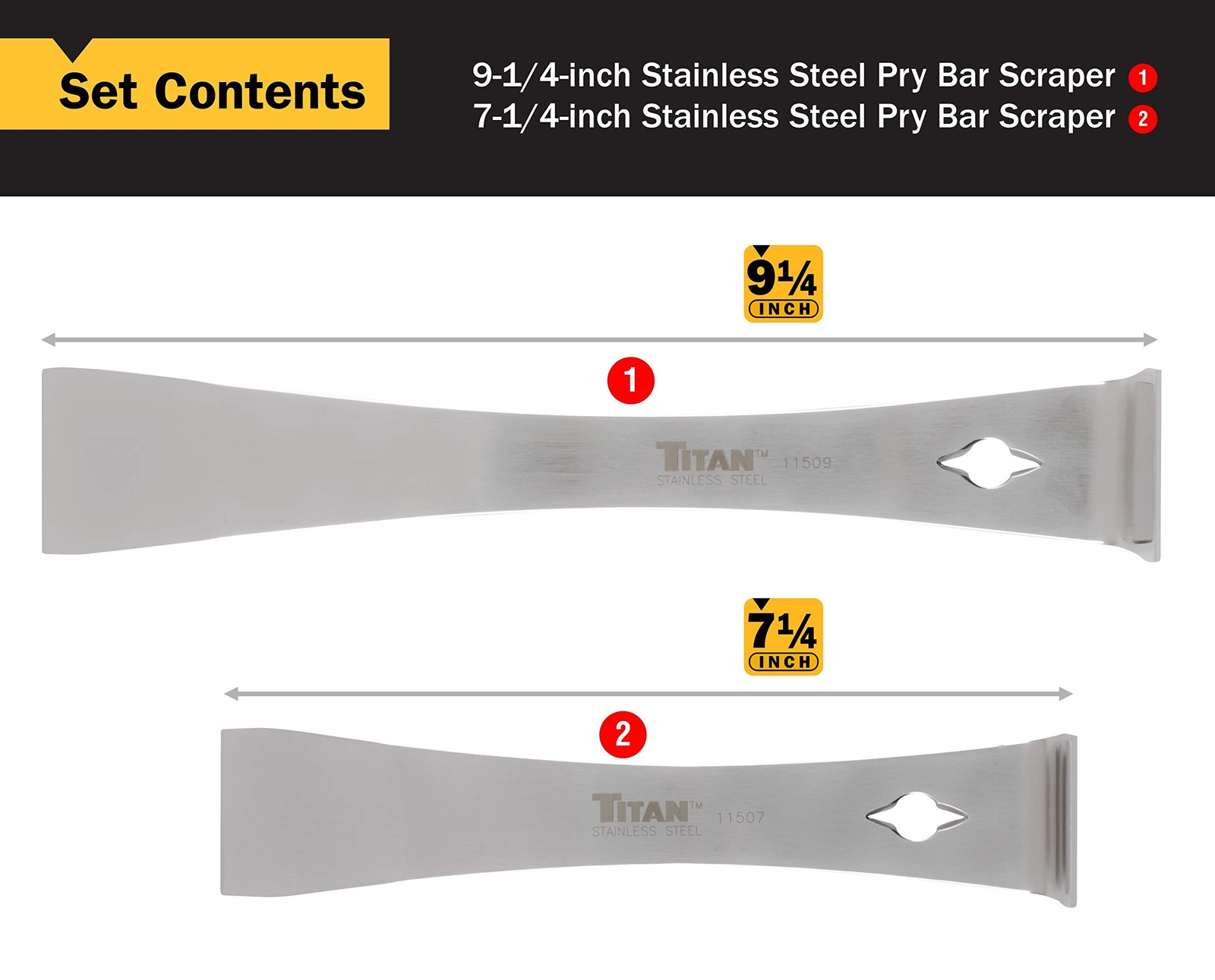 17005 2-Piece Stainless Steel Pry Bar Scraper Set
