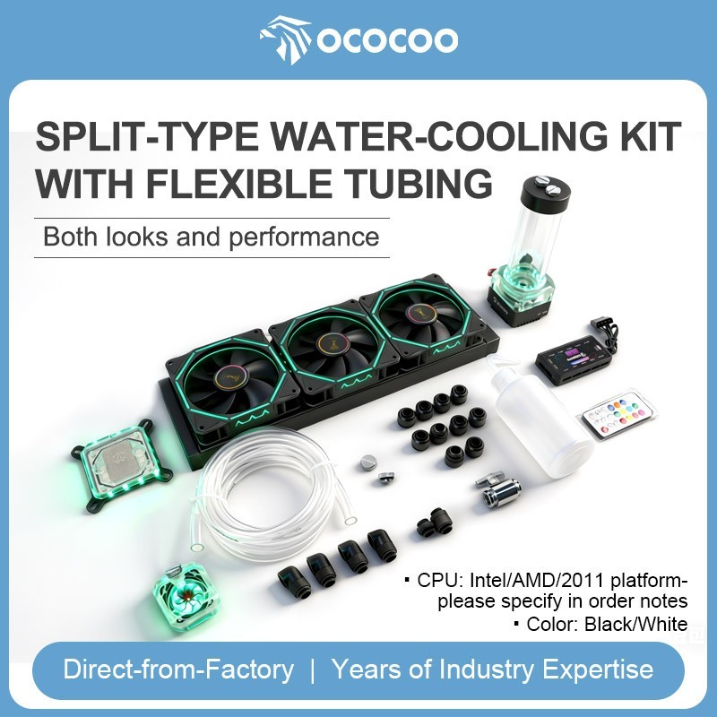 OCOCOO AMD/Intel/2011 All-in-One Liquid Cooling System Hose Kit PC Kit