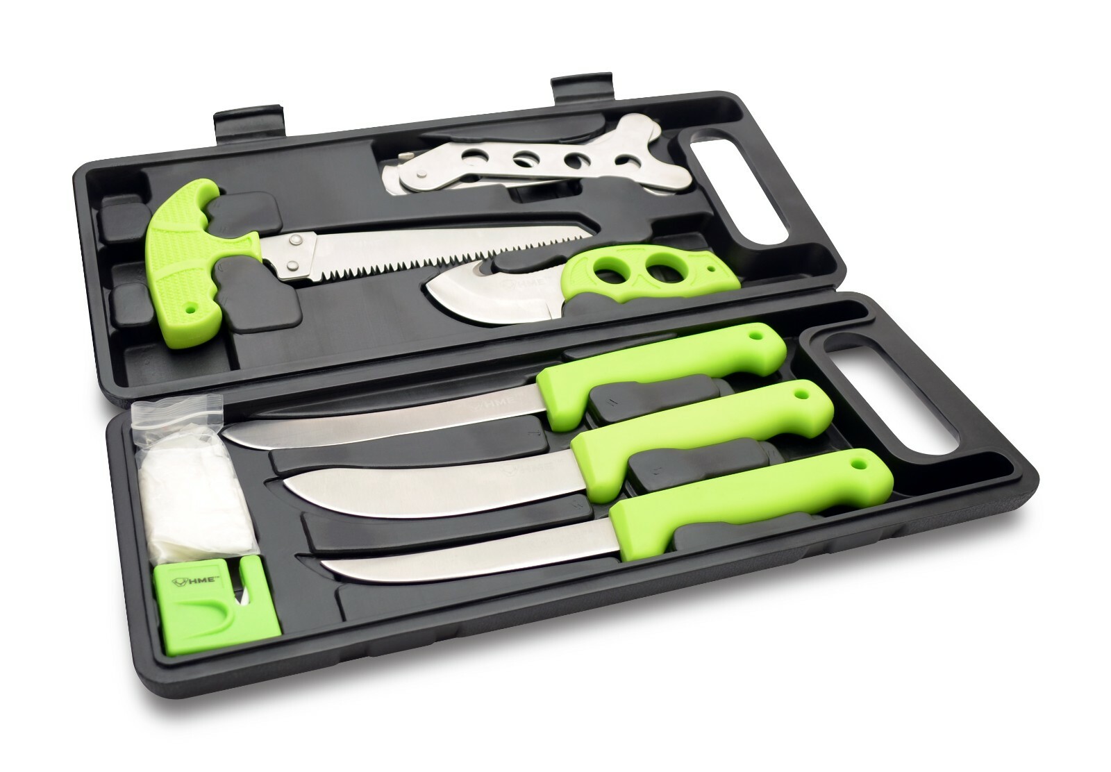 HME 9 Piece Deluxe Hunting / Fishing Knife Field Dressing Kit w/ Carry Case NEW!