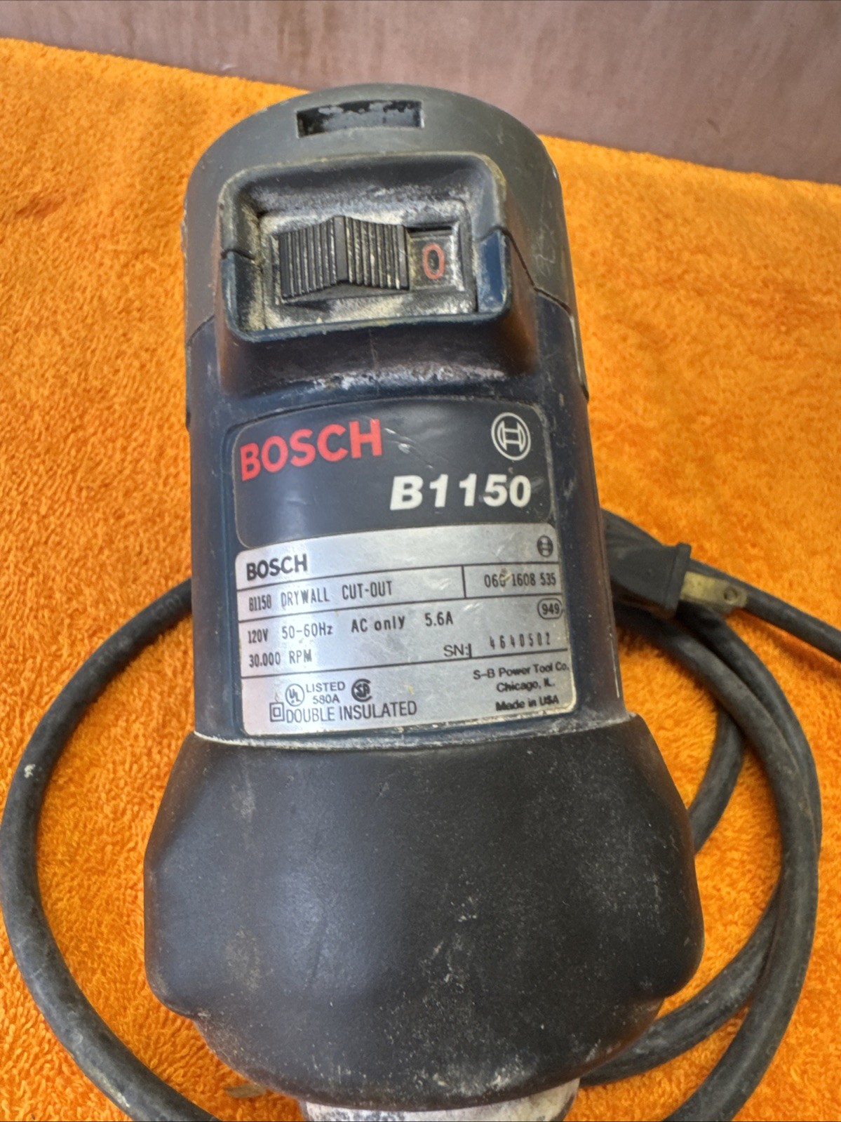 K•Vintage BOSCH B1150 Drywall Cut Out Tool 120V Corded. Tested & Working