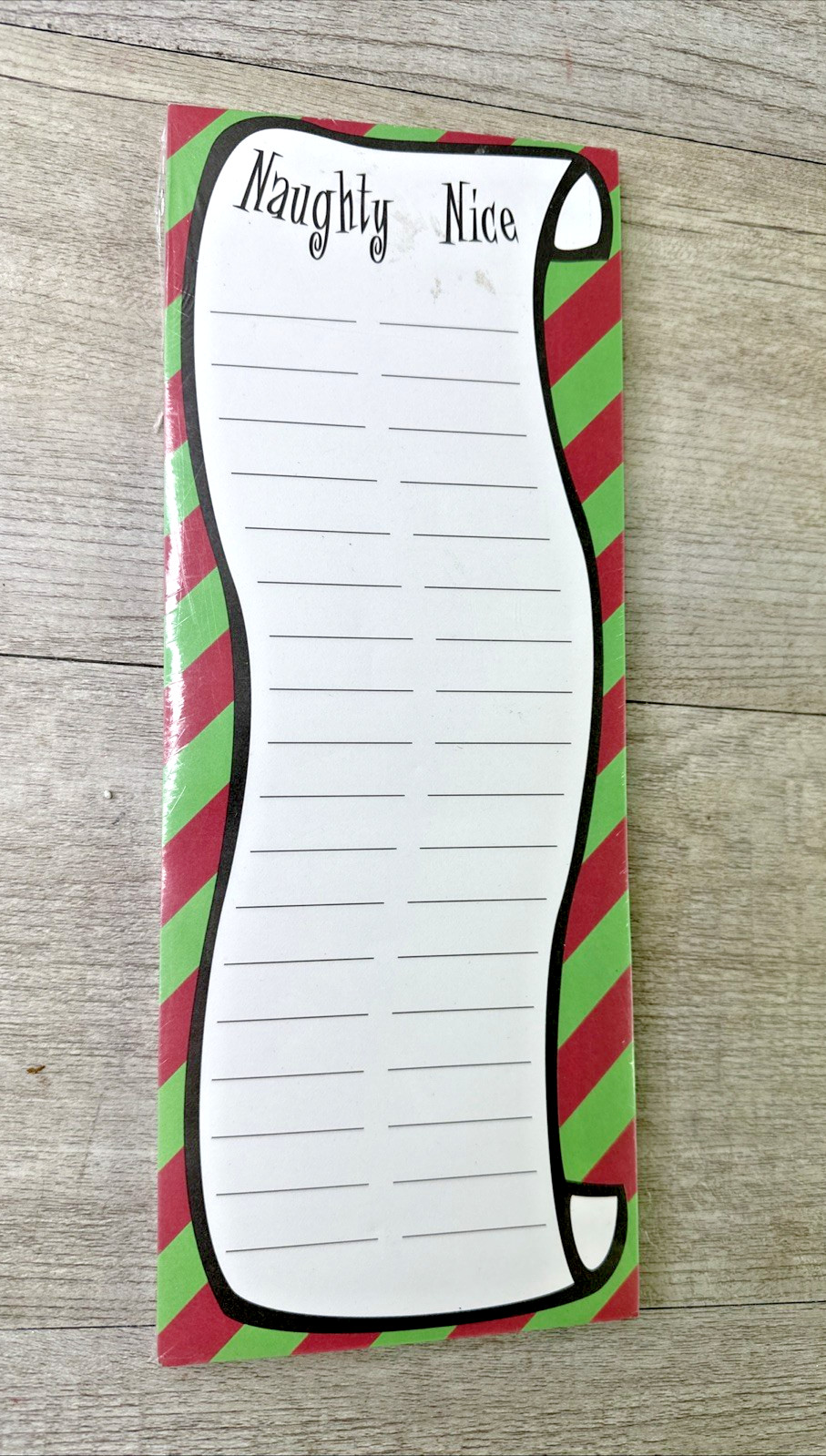 Creative Paper Notepad "Naughty Or Nice" Christmas List  Red, Green & White NEW