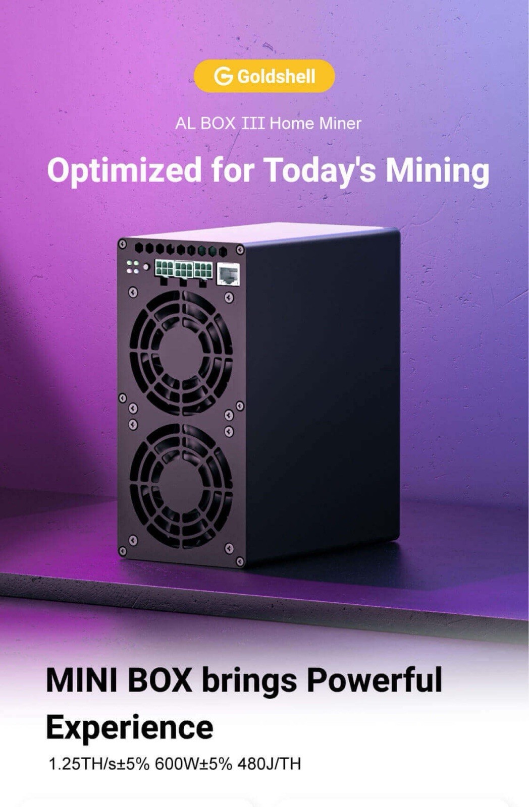 Goldshell AL BOX III ASIC Blake3 1.25TH/s 600W ALPH Miner