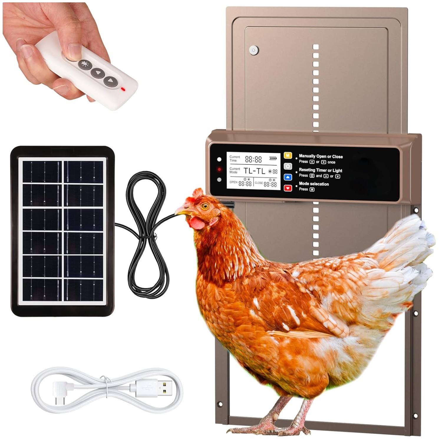Solar-Powered Automatic Chicken Coop Door with Timer