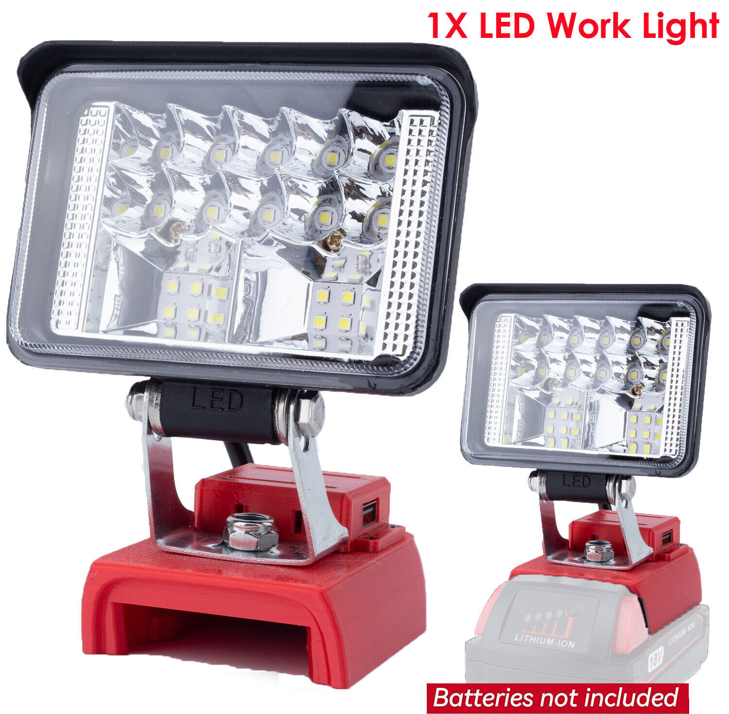 2PCS Wireless LED Work Light for Milwaukee M18 18V Battery Cordless Outdoor Lamp