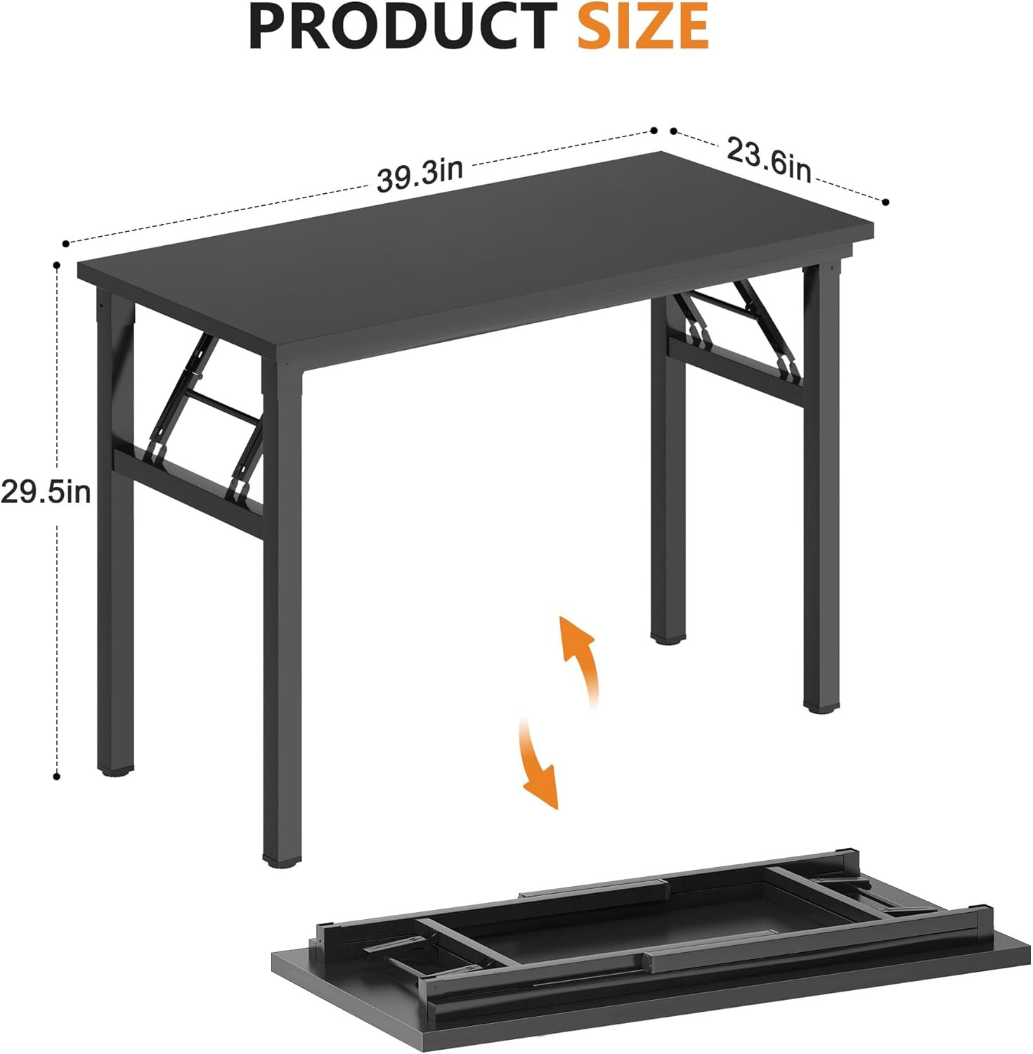 Computer Desk Folding Table 39.4 Inches Writing Desk for Small Space Study Table