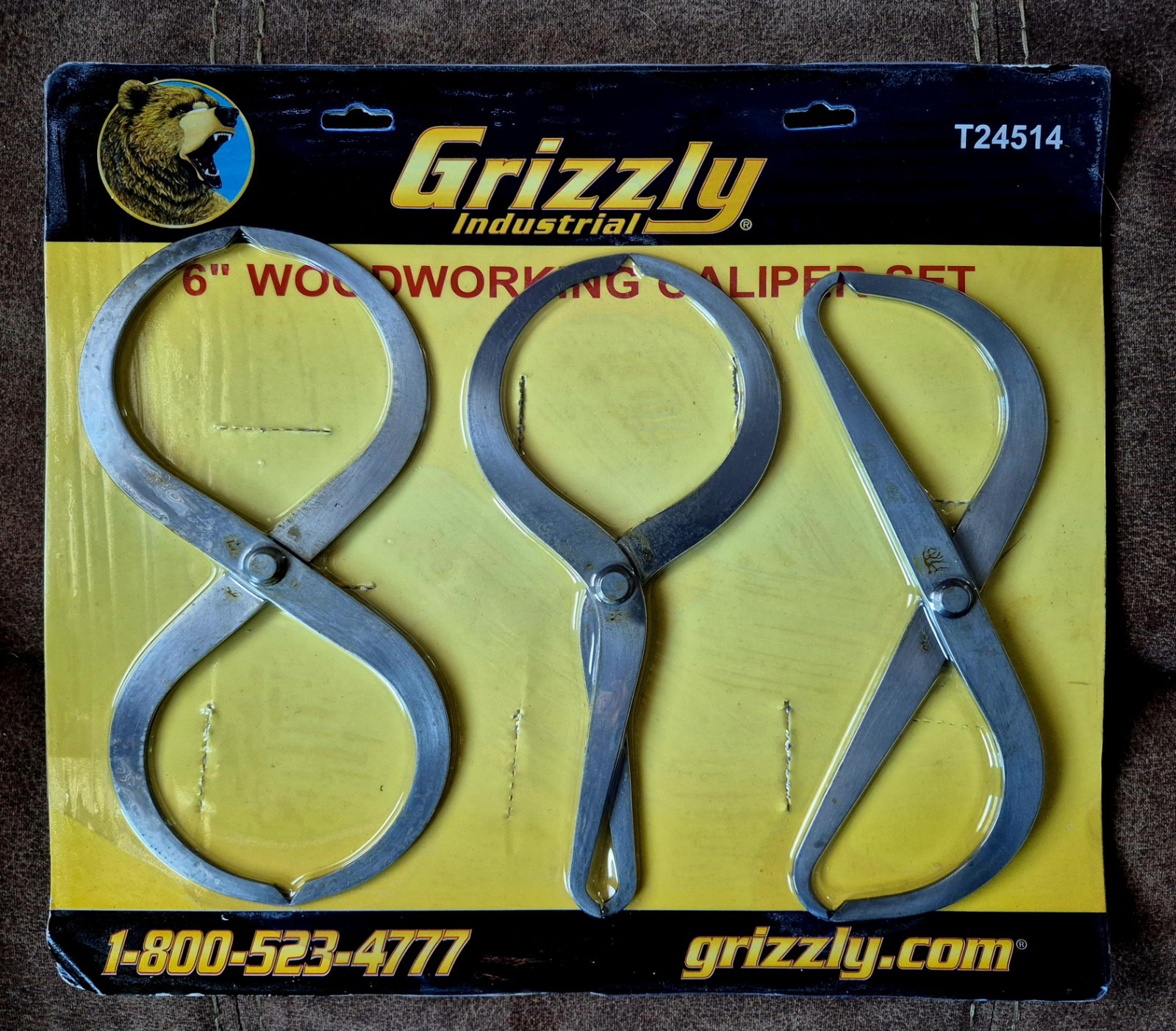 3 Piece Grizzly Industrial 6" Woodworking Measuring Caliper Set T24514 NEW