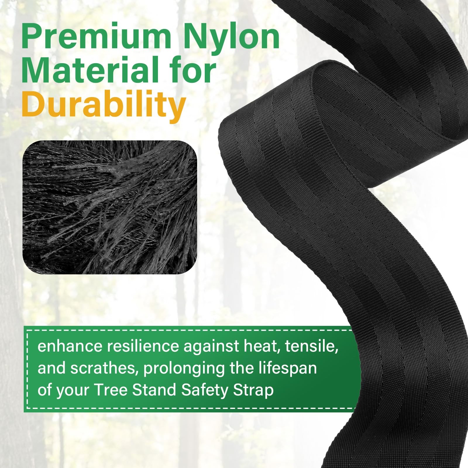 Quick-Connect Treestrap for Hunter Safety System - Climbing Stand Strap Trees...