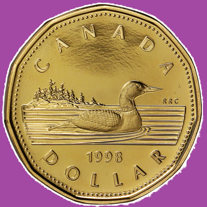 1998 Canada PROOF Loonie One Dollar Coin. UNC. $1 Loon