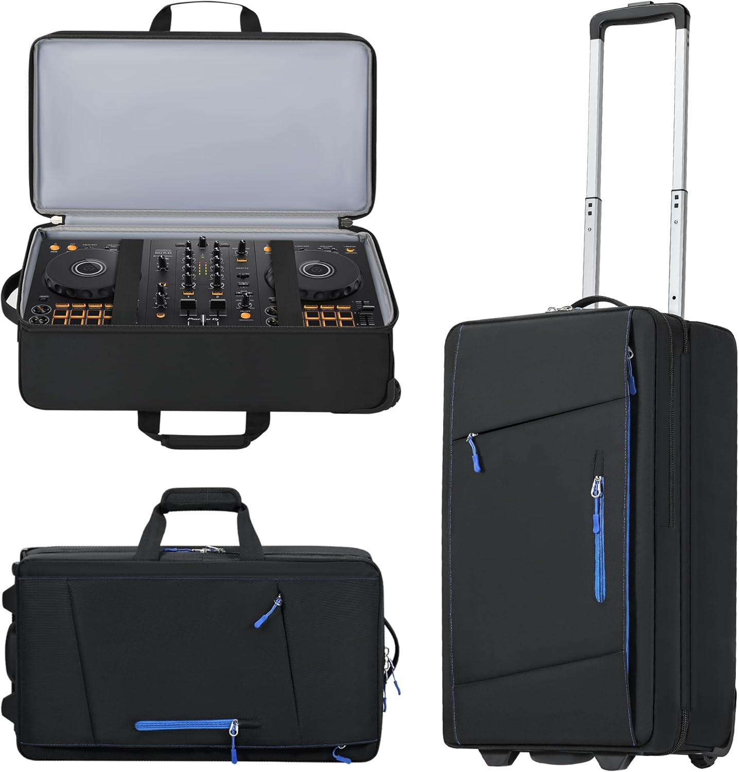 DJ Controller Case with Wheels, Rolling DJ Gig Bag for DJ, Music Producers | Com