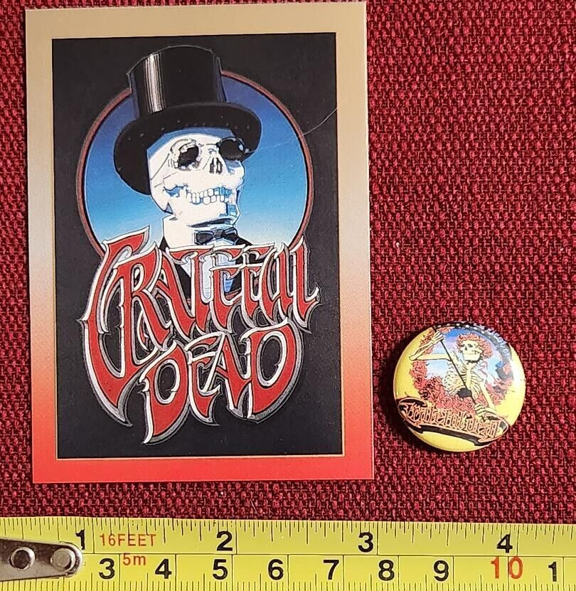GRATEFUL DEAD LEGACY CARD # 10 GRATEFUL DEAD LOGO & THE VERY BEST ALBUM PIN