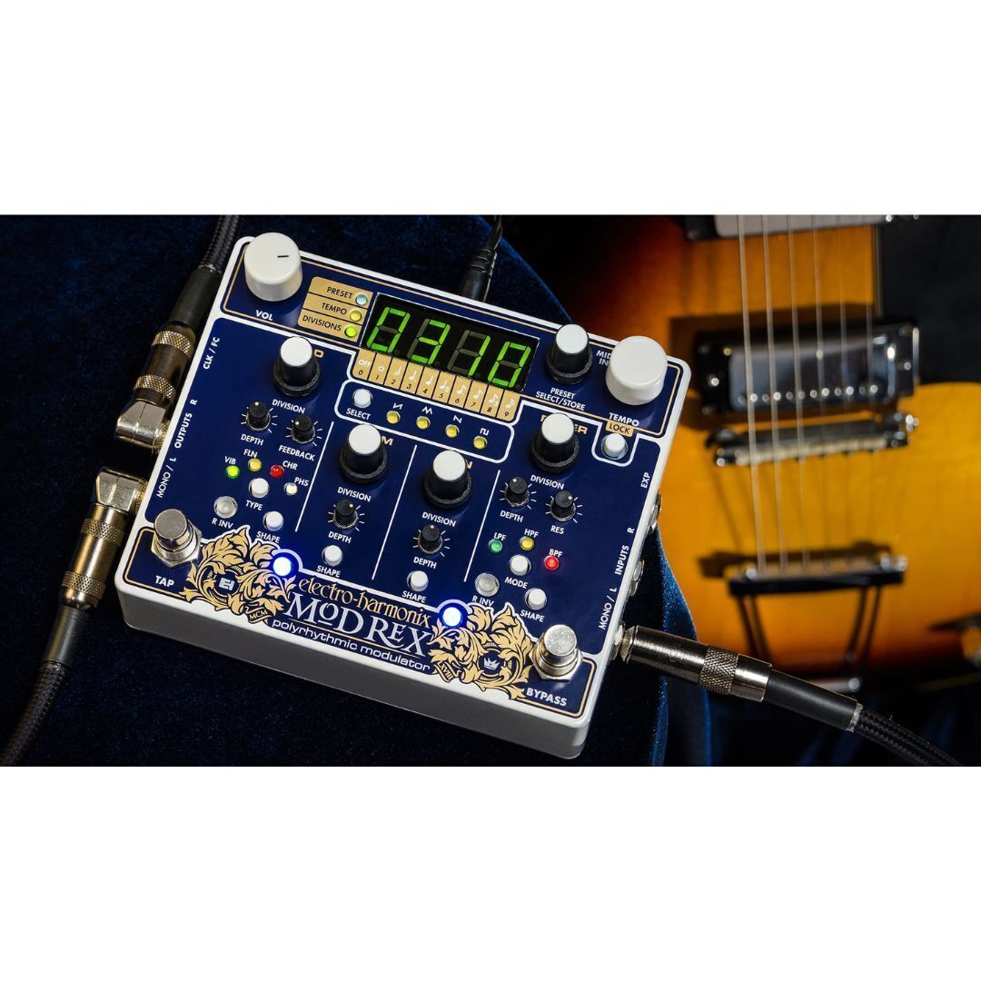 Electro-Harmonix Mod Rex Polyrhythmic Modulator Guitar Pedal with 4 Modulations