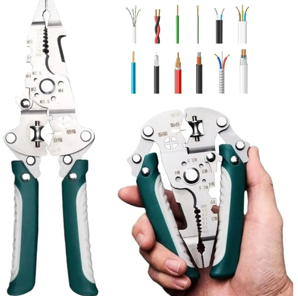 Multi-Function Wire Stripper Tester​​ 18 IN 1 Foldable Plier with Voltage Tester