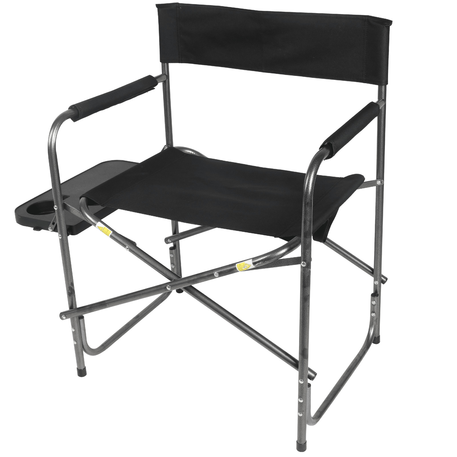 Black Director's Chair W/ Side Table & Padded Seat For Outdoor Events