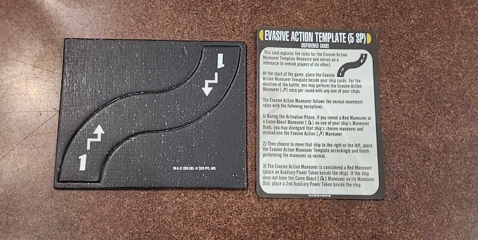 Star Trek Attack Wing Evasive Action Template Token & Reference Card