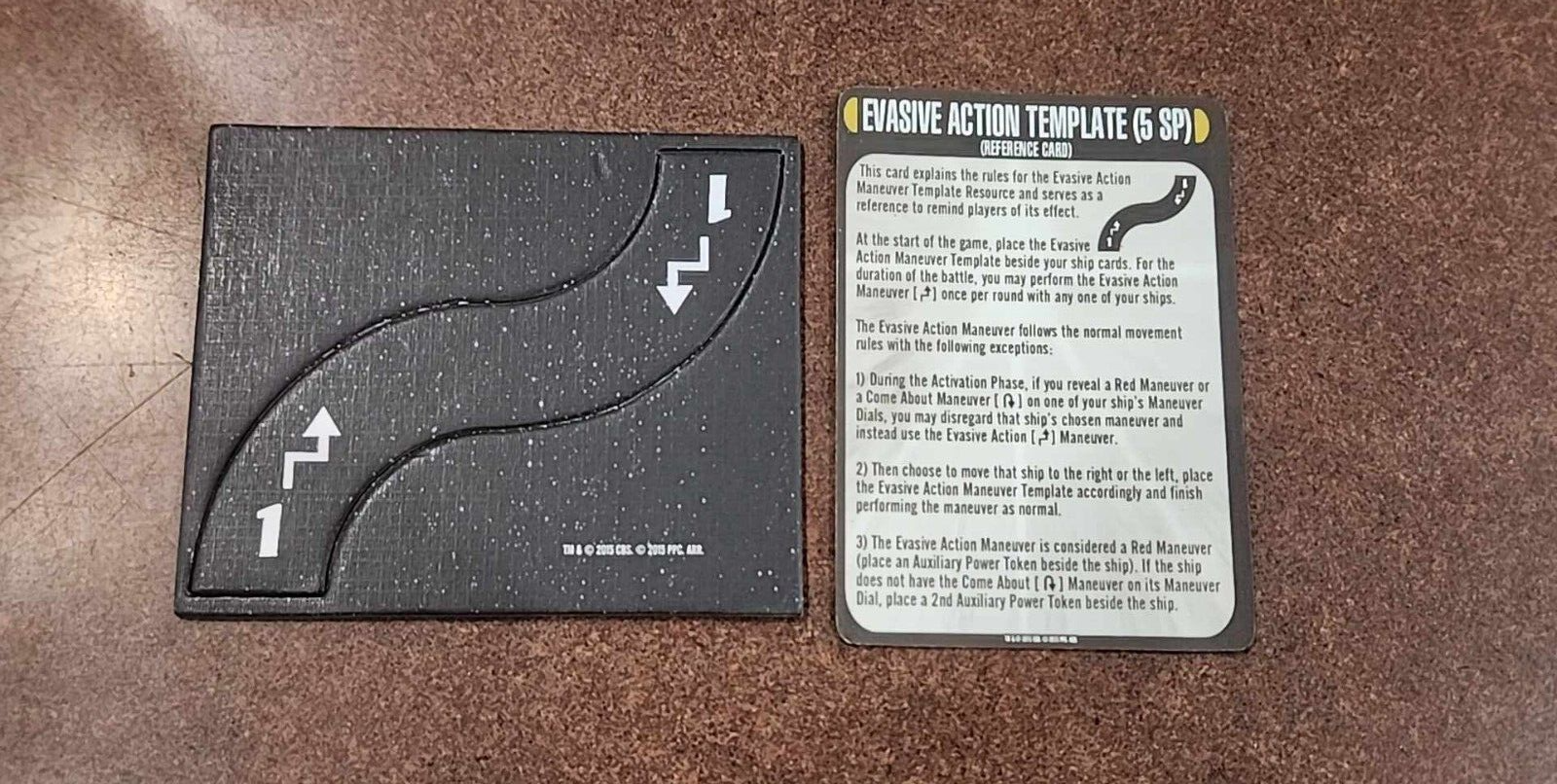 Star Trek Attack Wing Evasive Action Template Token & Reference Card