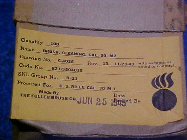 100 WW2 US Military Army M1 Carbine Cleaning Brush Unopened Box 1945 Rifle