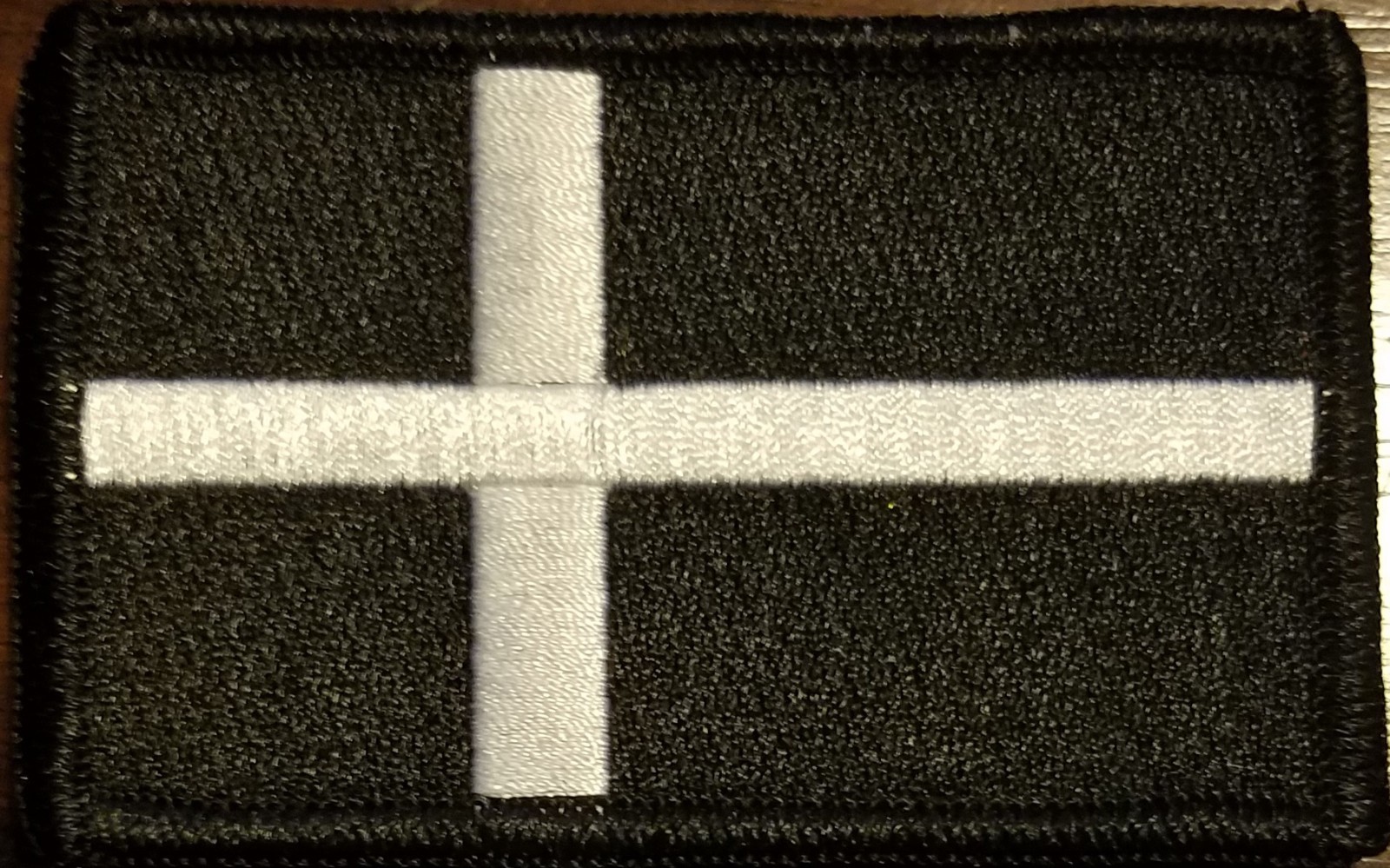DENMARK Flag Iron-On Patch  Tactical Travel Emblem Black Border #10