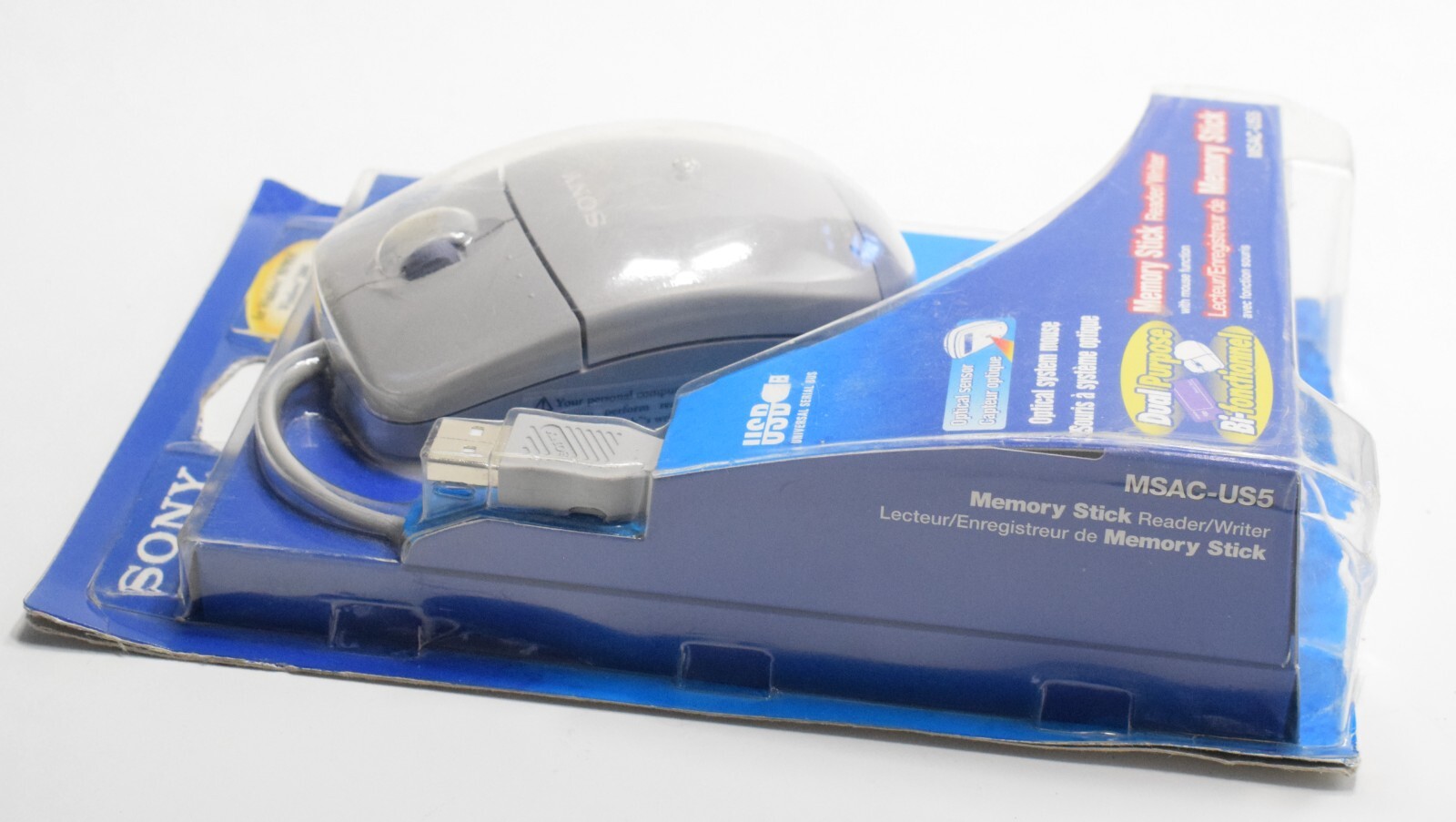 Vintage NOS Sony Memory Stick Reader Writer USB Optical Mouse MSAC-US5 Japan