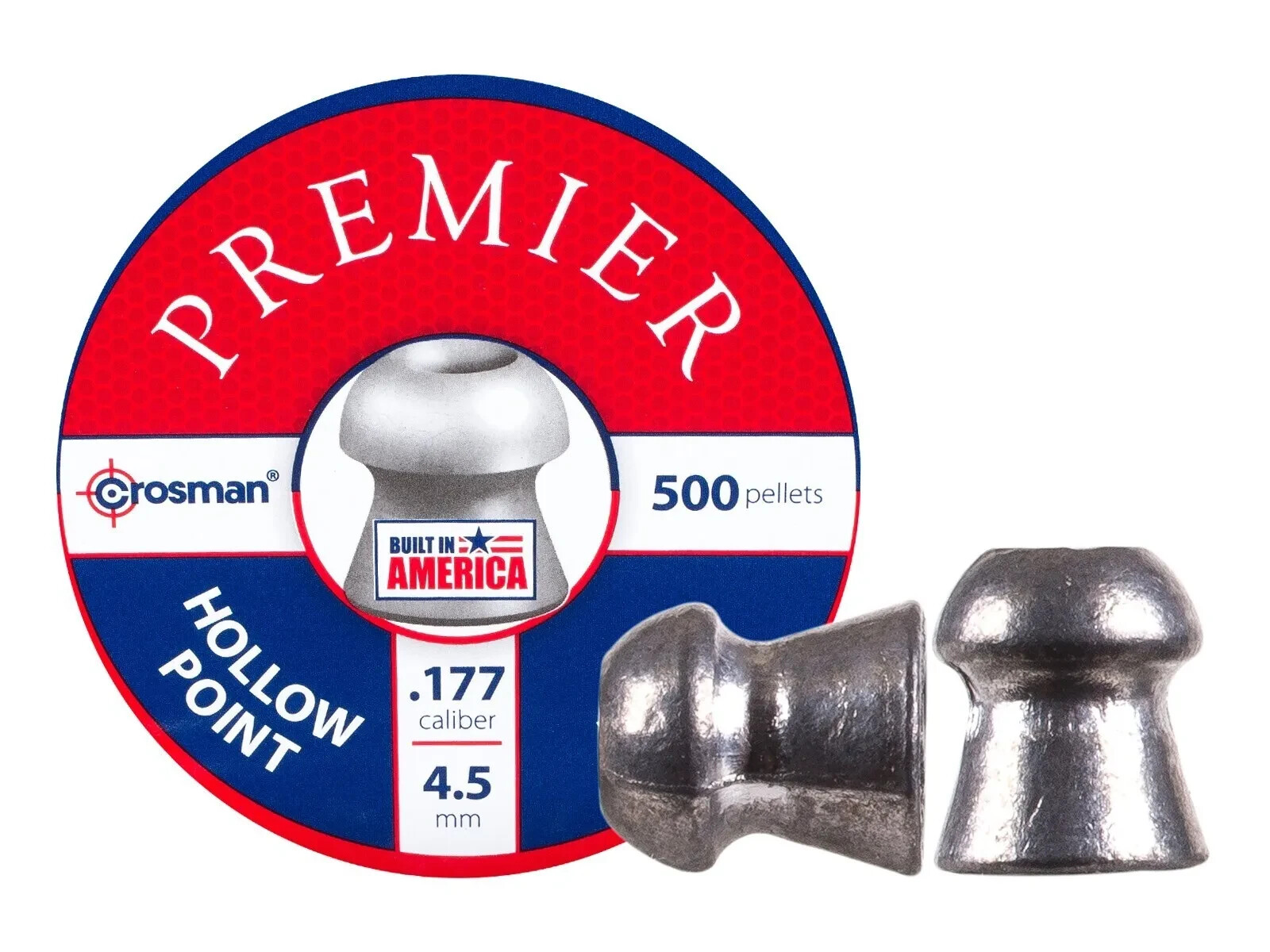 Crosman .177 Caliber Hollow Point Pellets 4.5MM 7.9 Grain - 500 Ct - NEW
