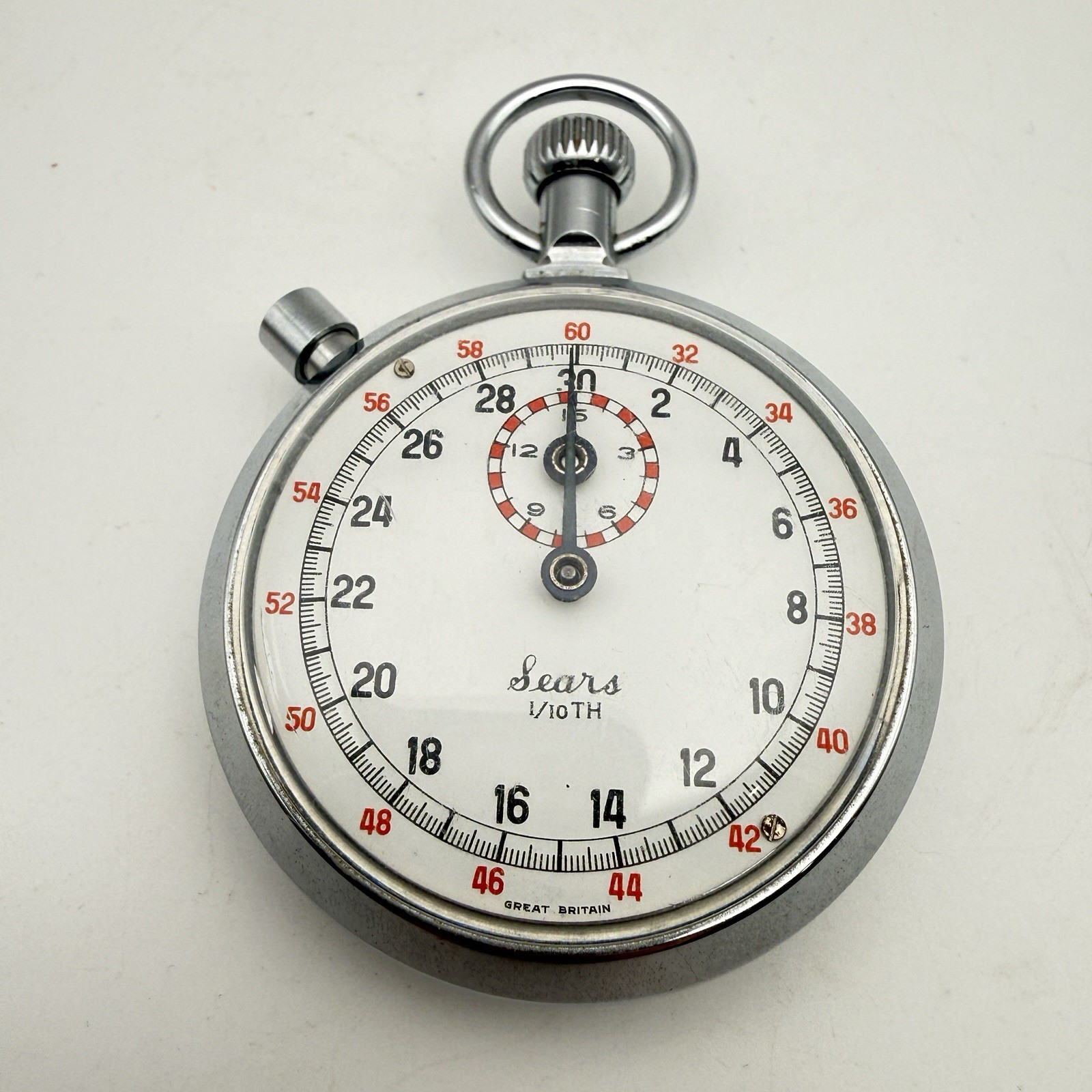 Vintage Sears 1/10th Stopwatch Still Works In Great Shape - Great Britain