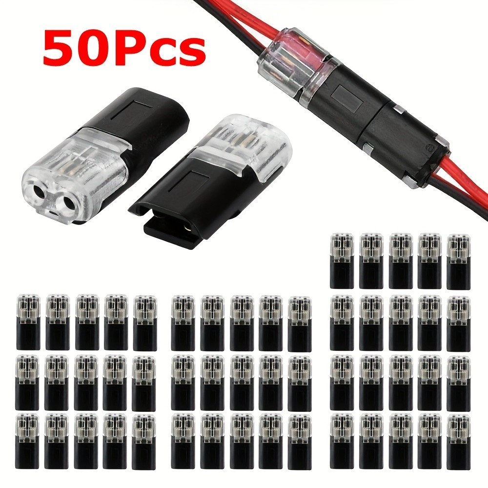 50pcs Double Wire Connector Locking Buckle 2-Pin for LED Strip Light 12V-----