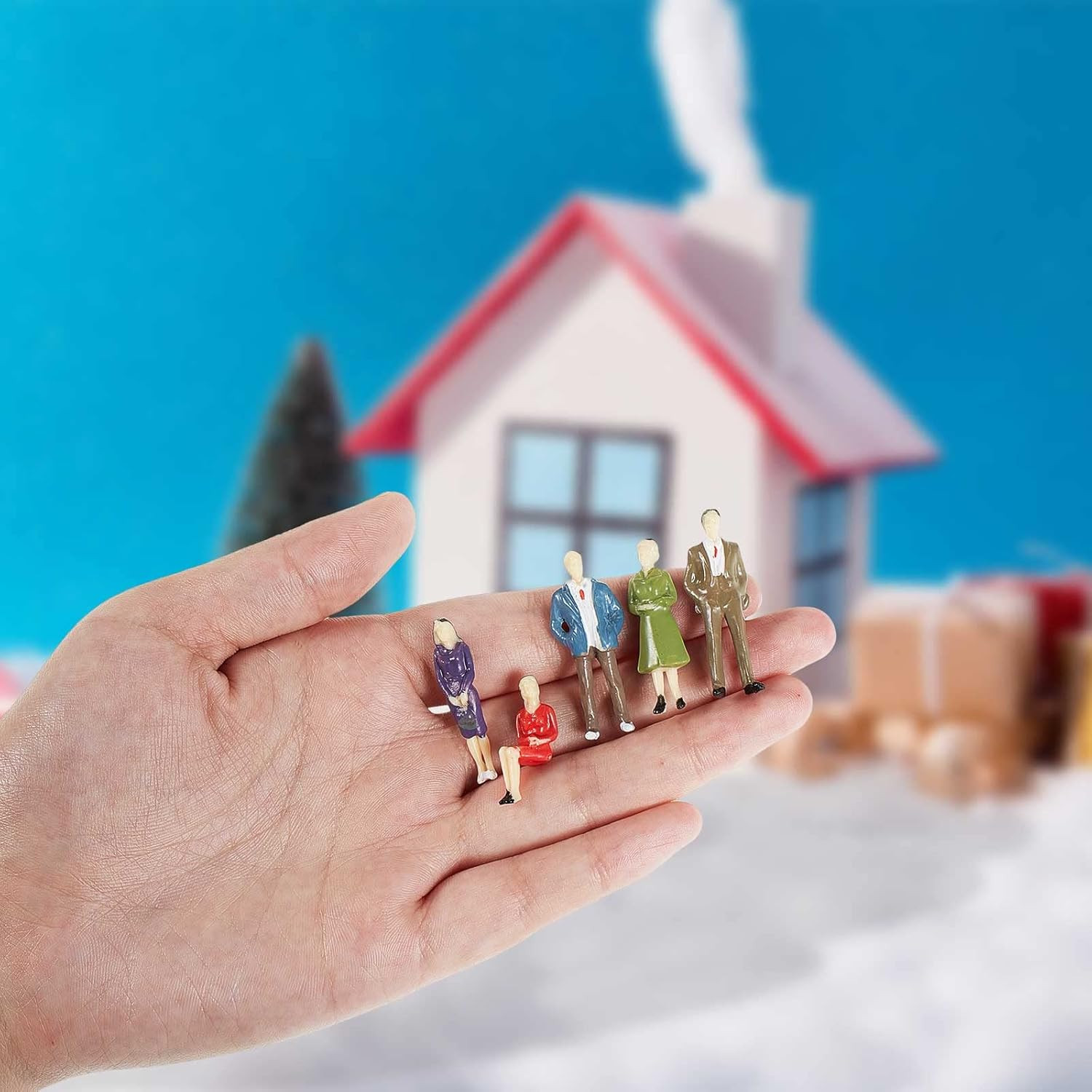 80 Pcs Mini People Figurines 1:50 Scale Model Trains Architectural Painted Peopl