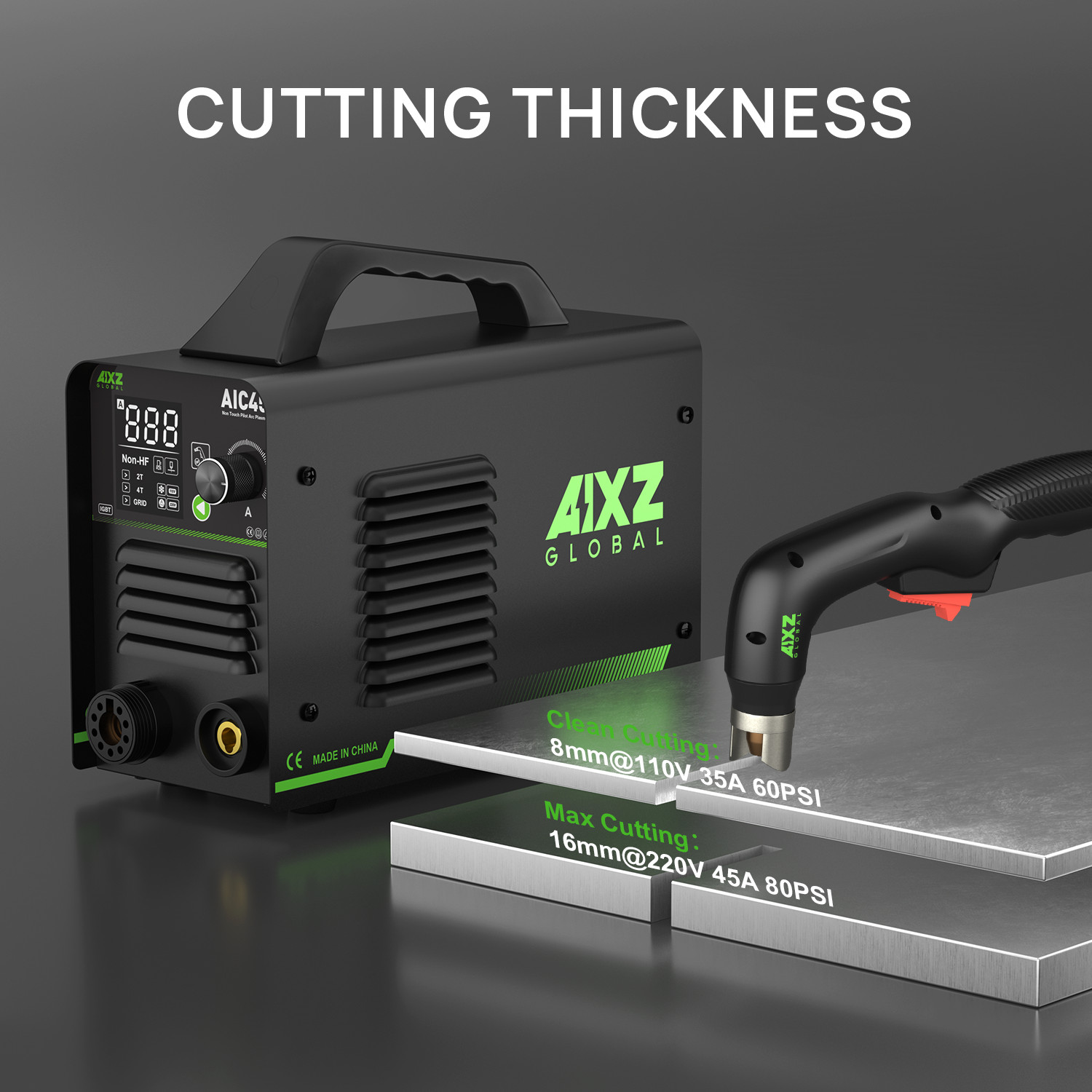 45A Air Plasma Cutter IGBT Non-Touch Non-HF Pilot Arc 220V Cutting Machine 2/4T