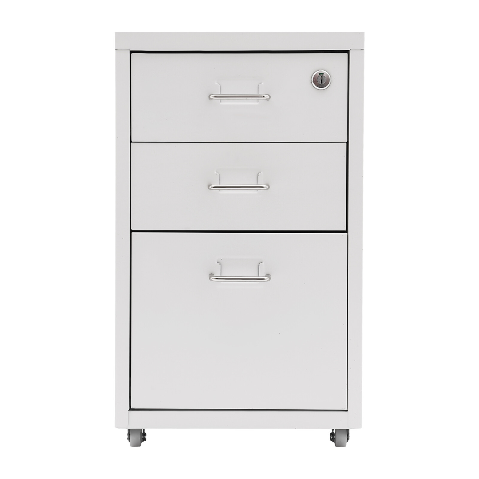 3 Drawer Vertical File Cabinet Lockable Metal Mobile File Cabinet White office