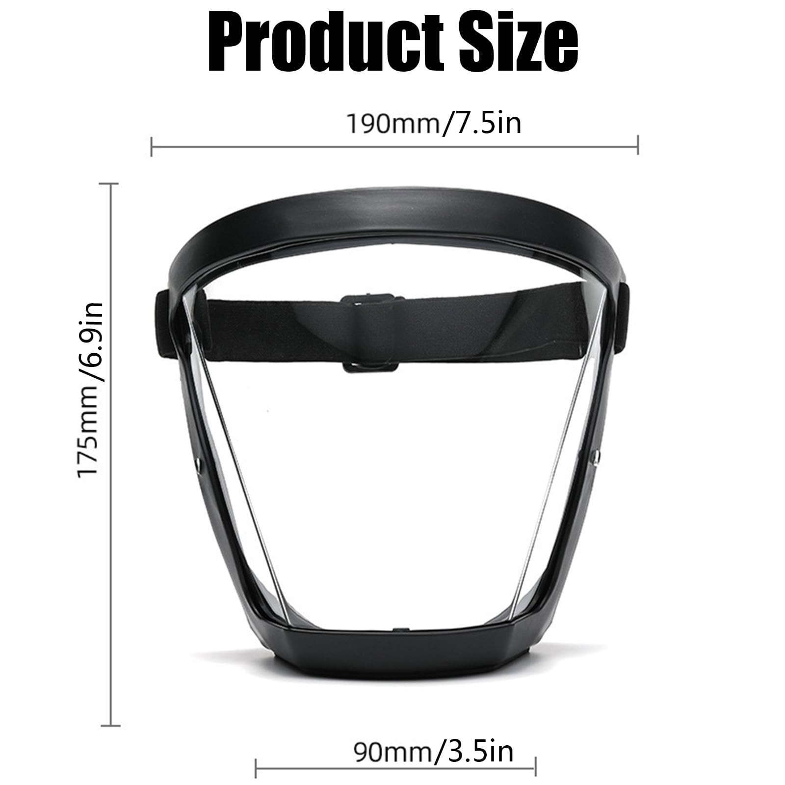 Face Shield, 1 Count (Pack of 1), Black Frame With Transparent Side