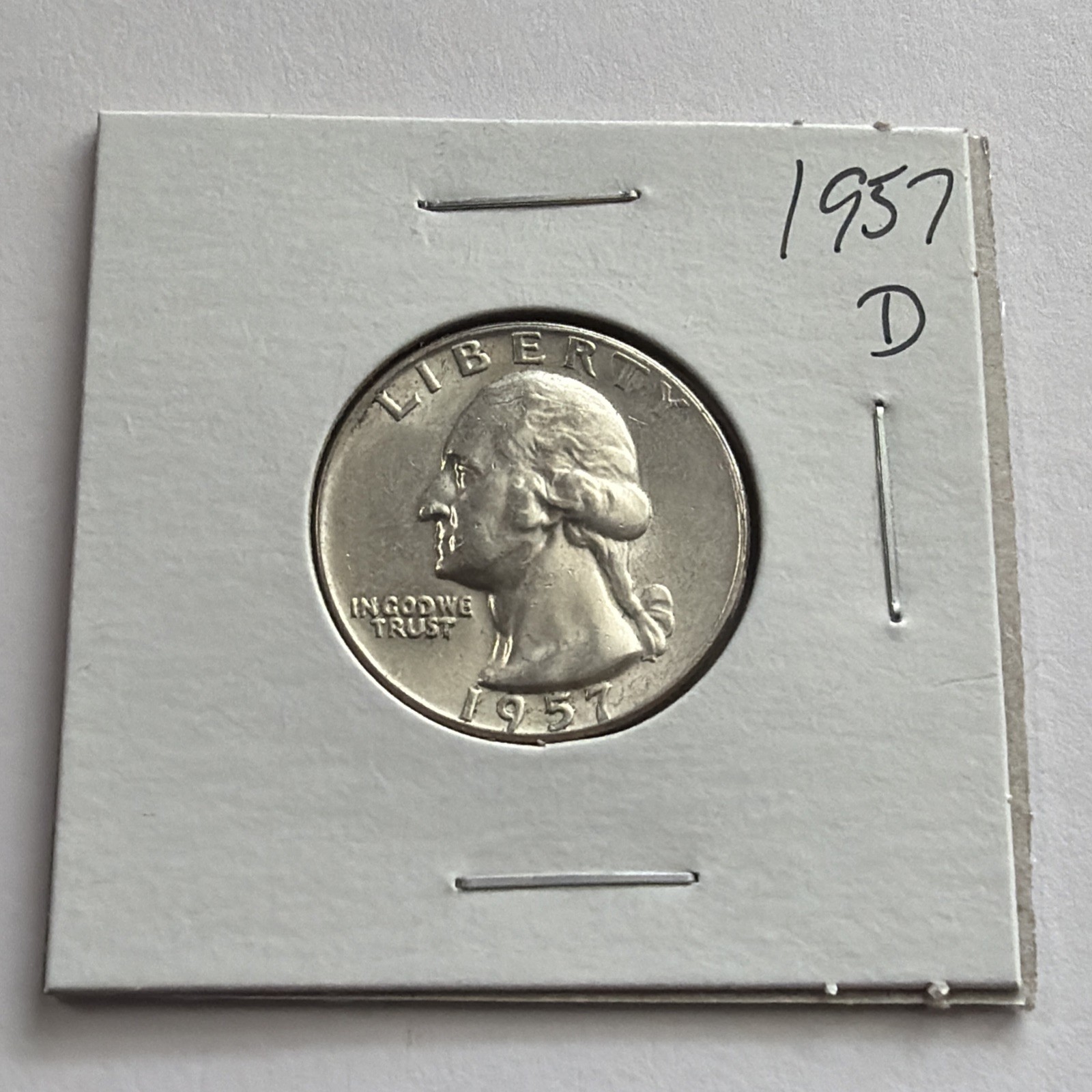 1957 d silver Washington quarter Uncirculated
