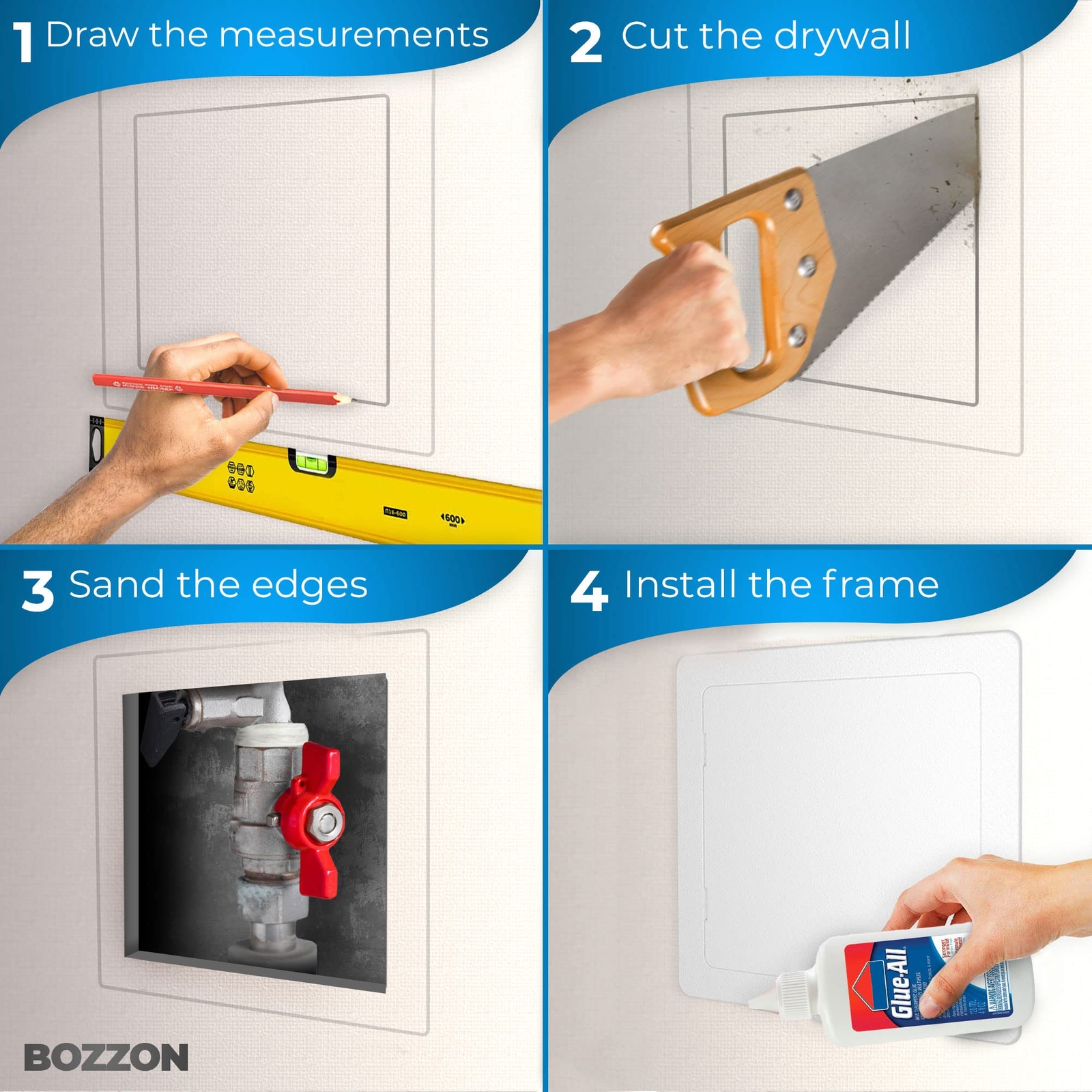 Access Panel for Drywall - 10x10 inch - Wall Hole Cover - Access Door - Plumb...