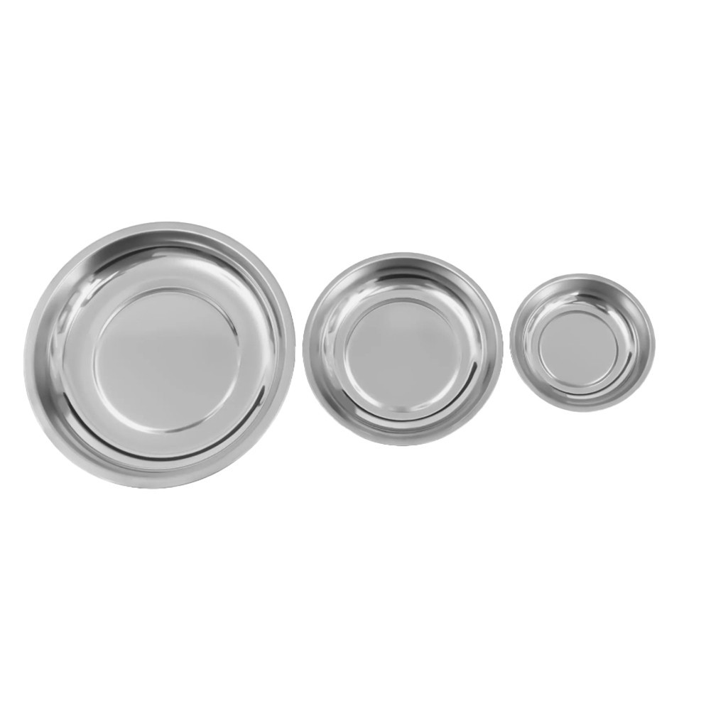 Stainless Steel Garage HolderTool Round Magnetic Parts Tray Bowl 3 inch
