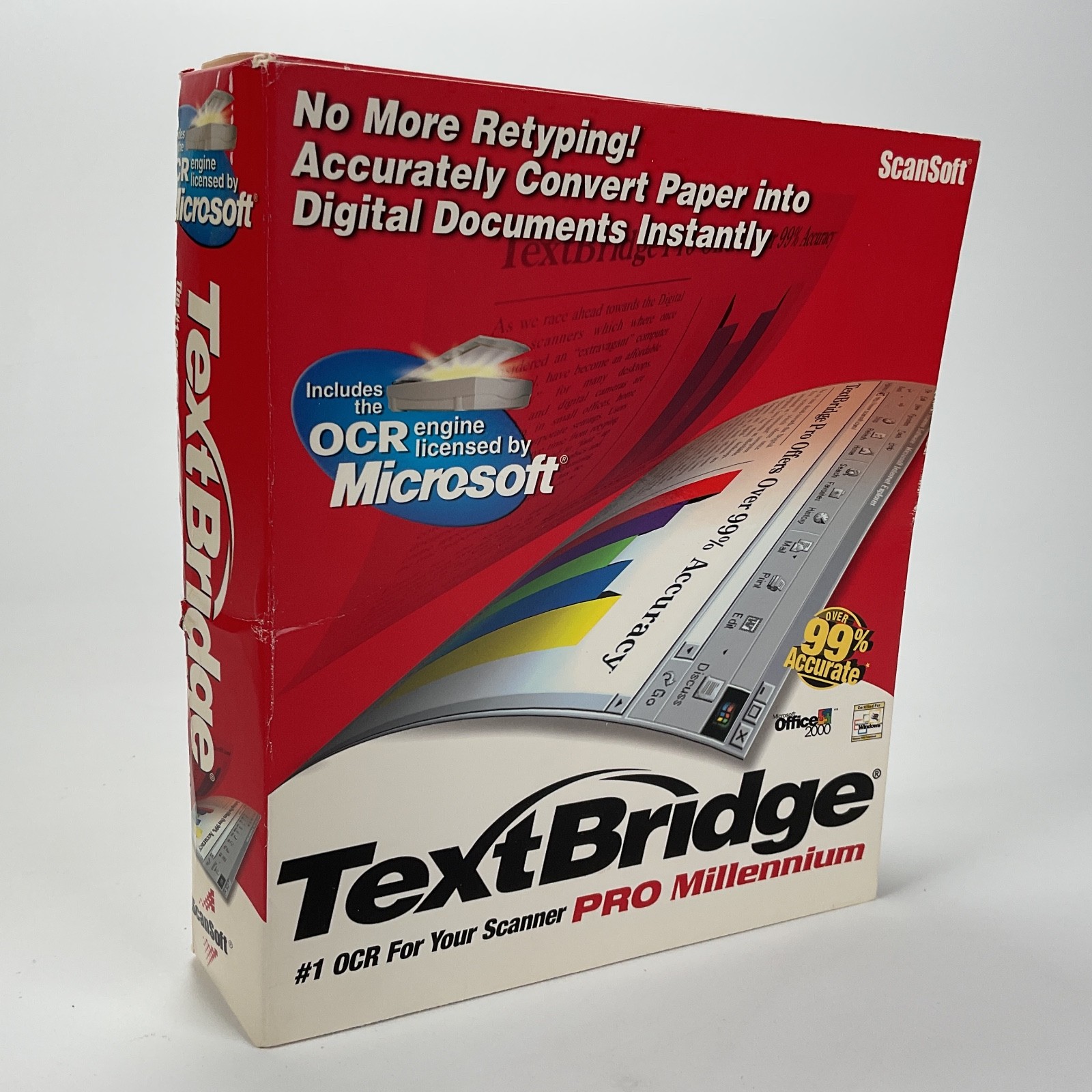 TextBridge PRO Millenium ScanSoft Vintage Computing - Factory Sealed Damaged Box